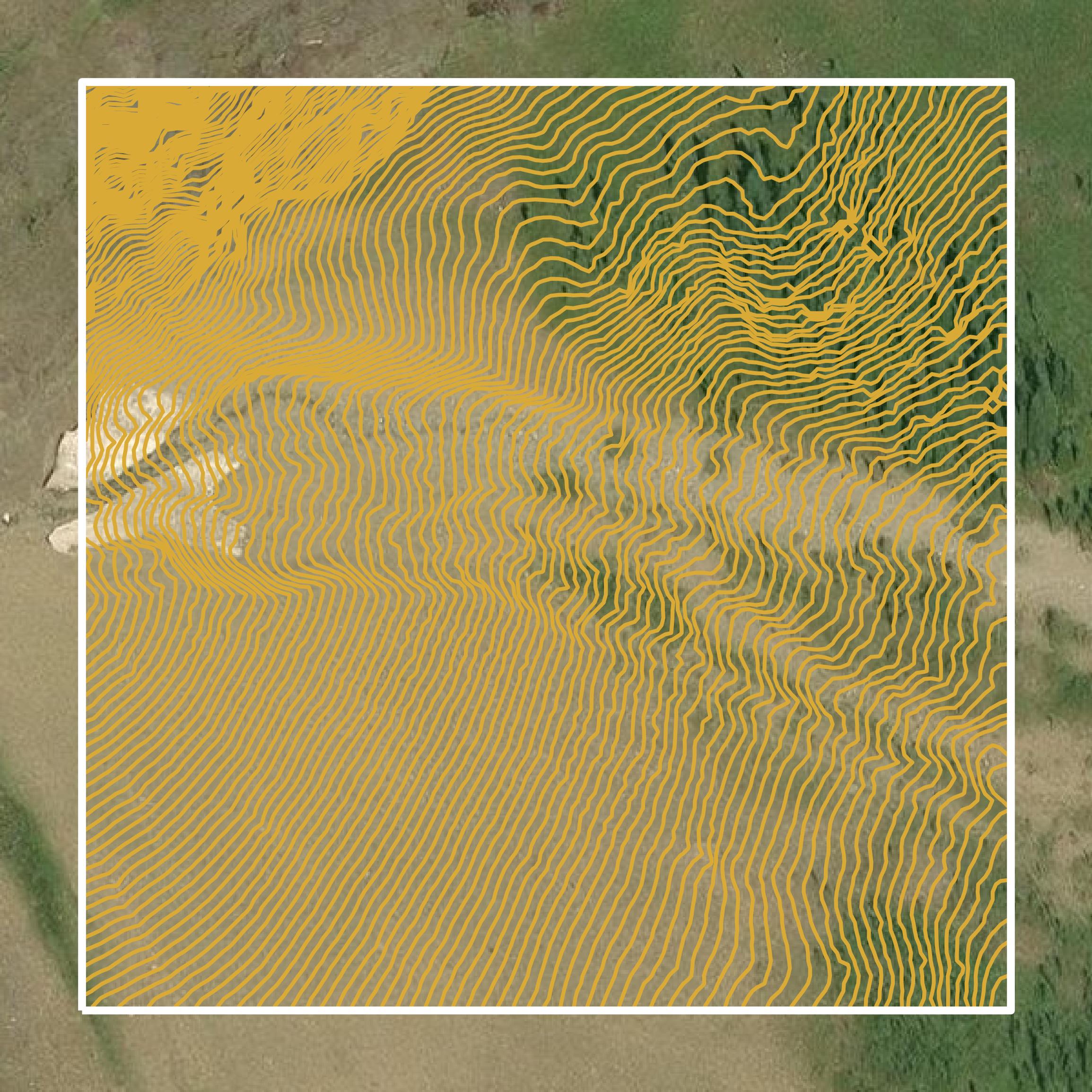 This image shows a contour map in Flathead County created using GIS data in Equator.