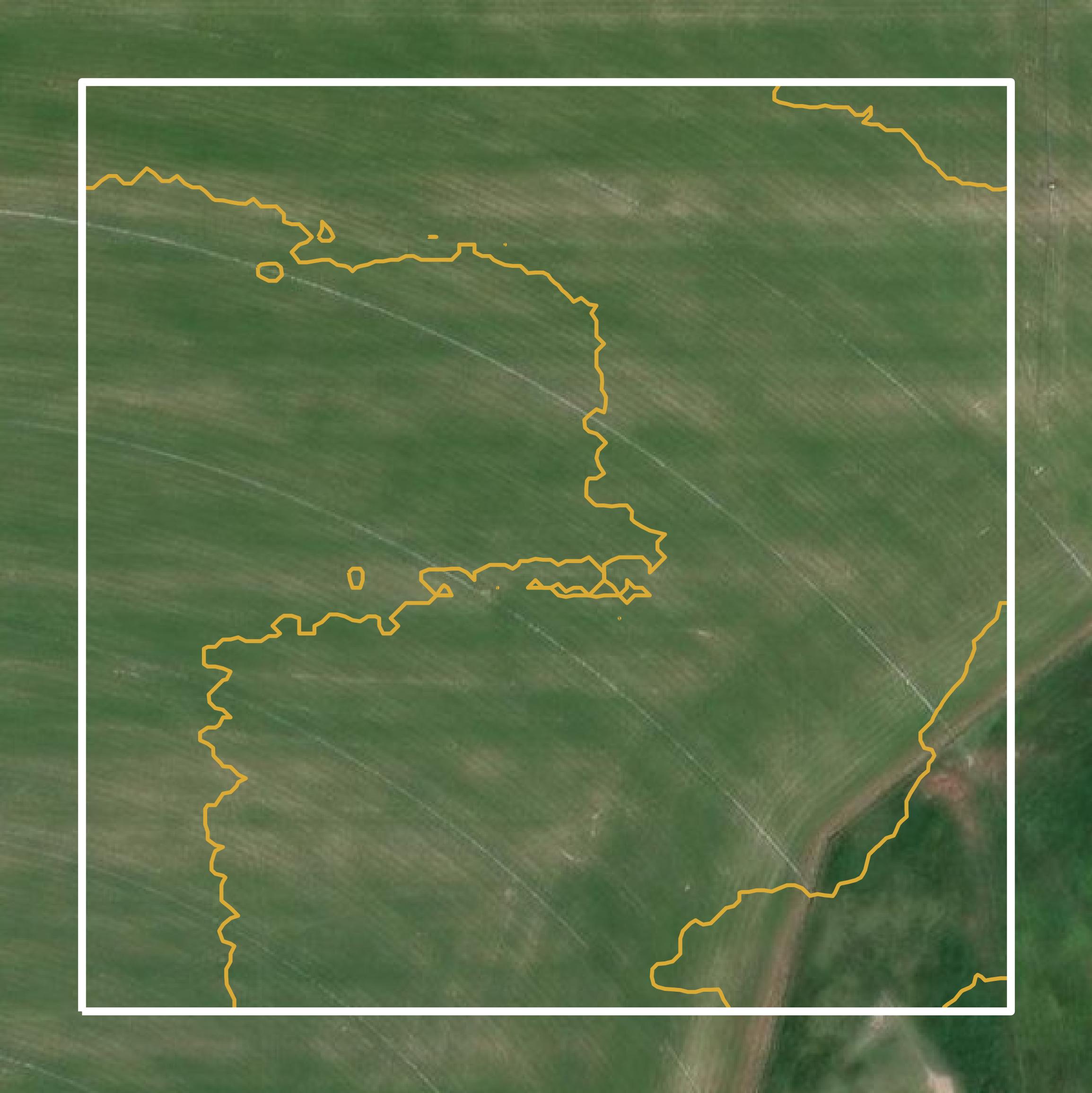This image shows a contour map in Gallatin County created using GIS data in Equator.