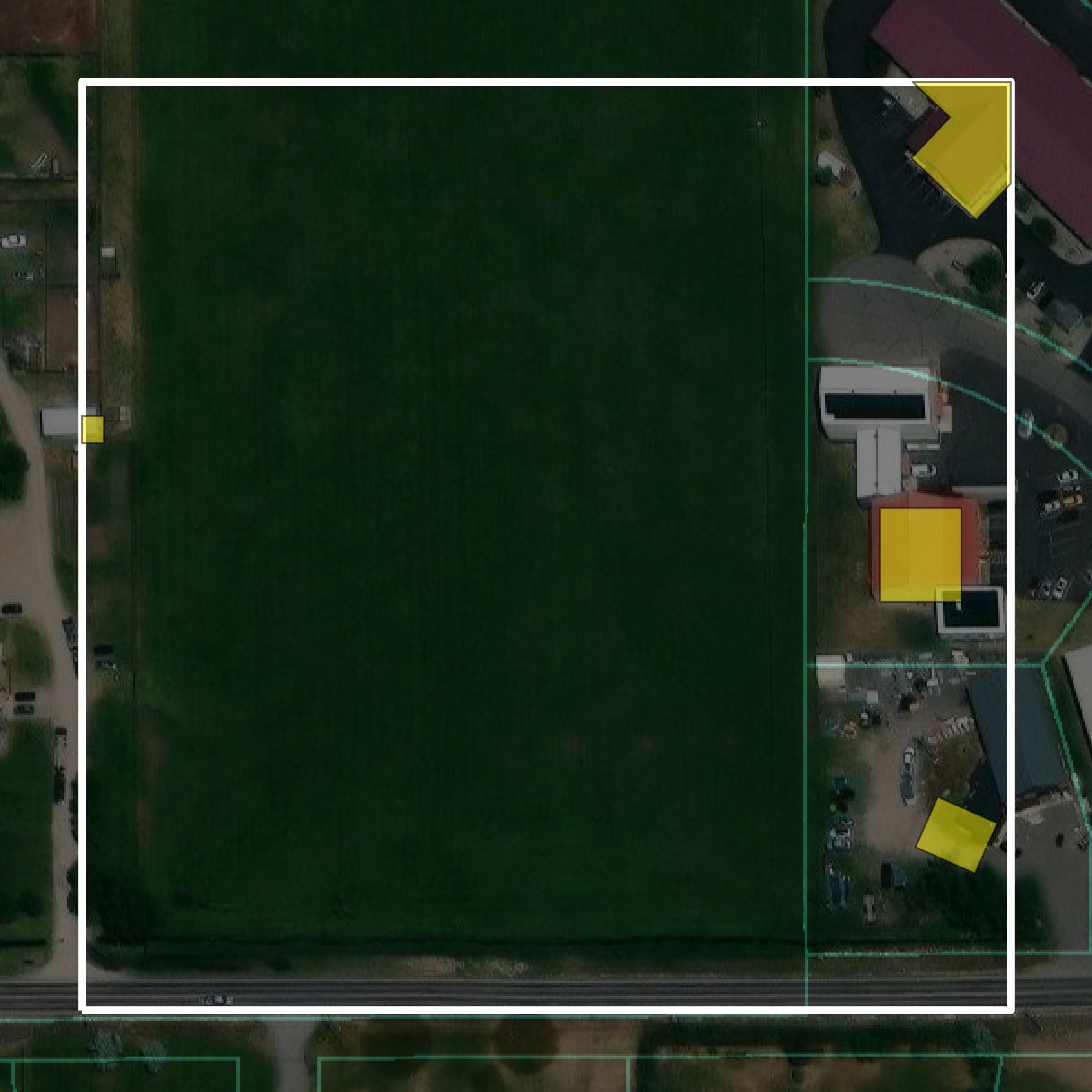 This image shows parcel and building data in Gallatin County created using GIS data in Equator.