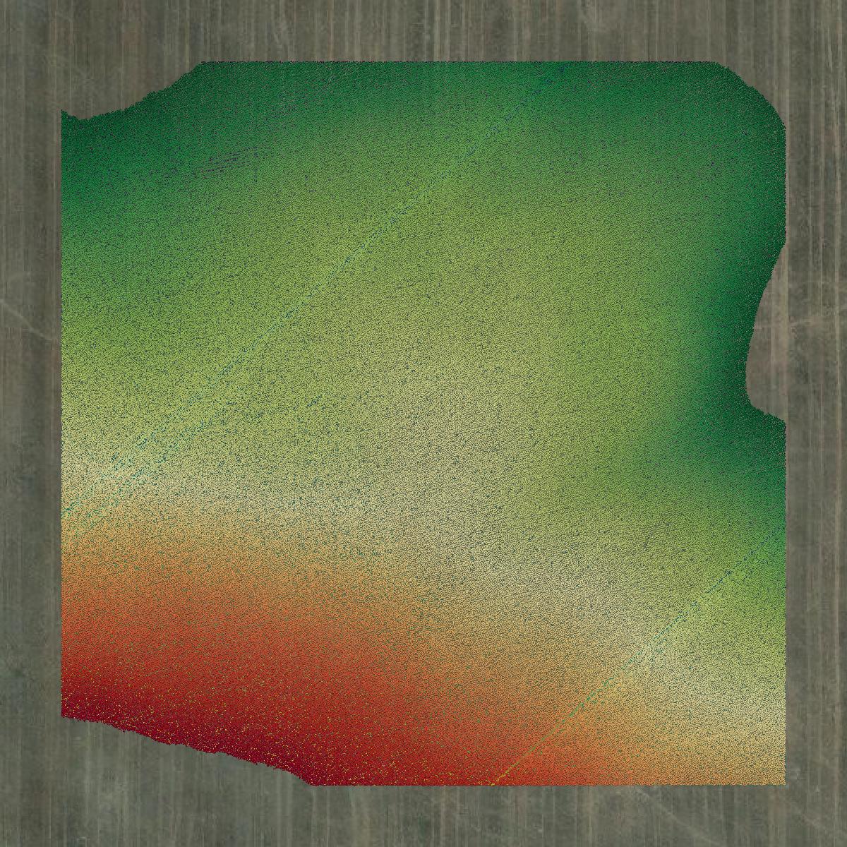 This image shows a LiDAR point cloud in Glacier County created using GIS data in Equator.