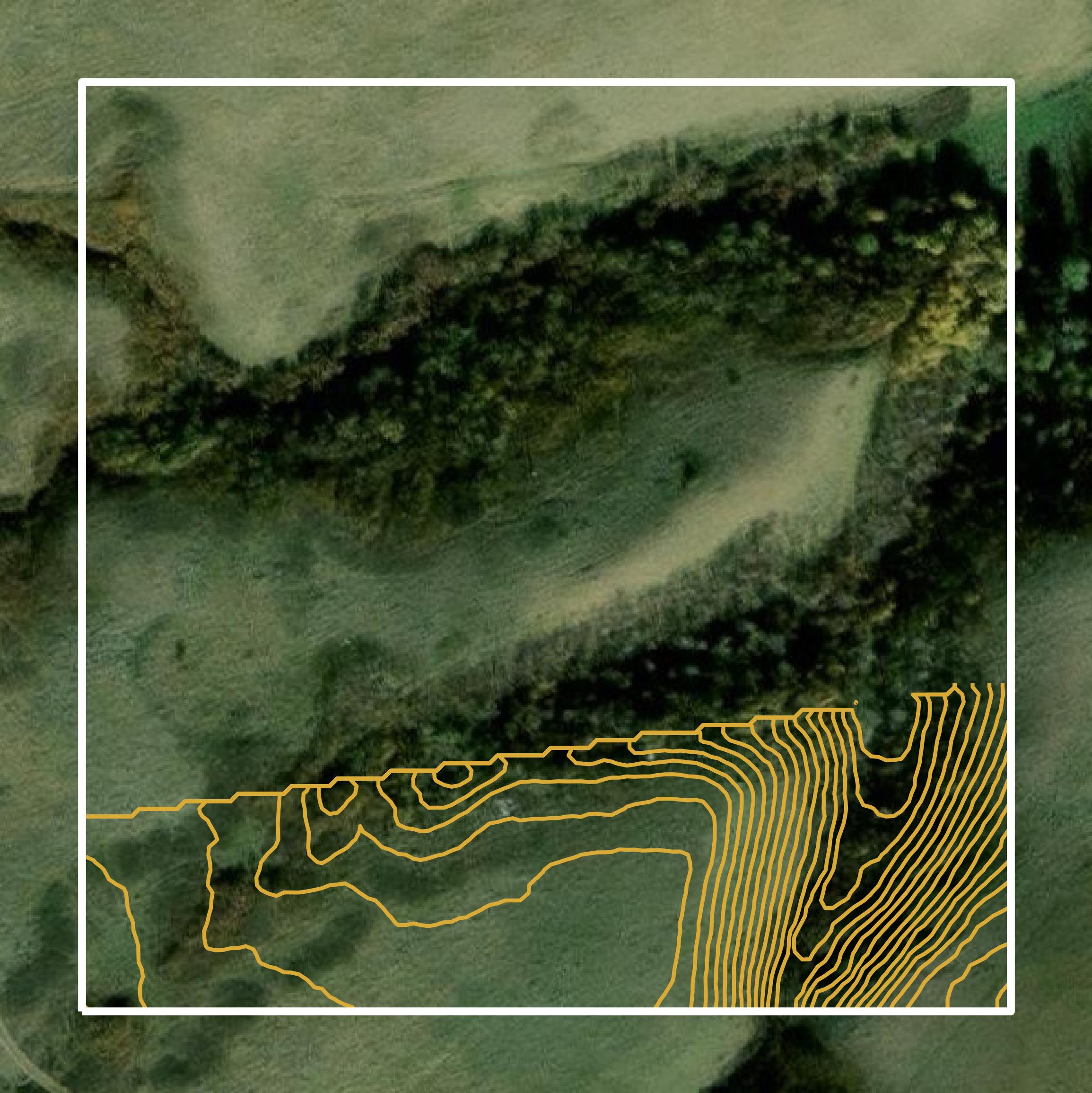 This image shows a contour map in Hill County created using GIS data in Equator.