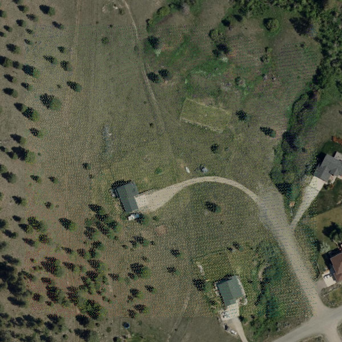 This image shows a LiDAR point cloud in Jefferson County created using GIS data in Equator.