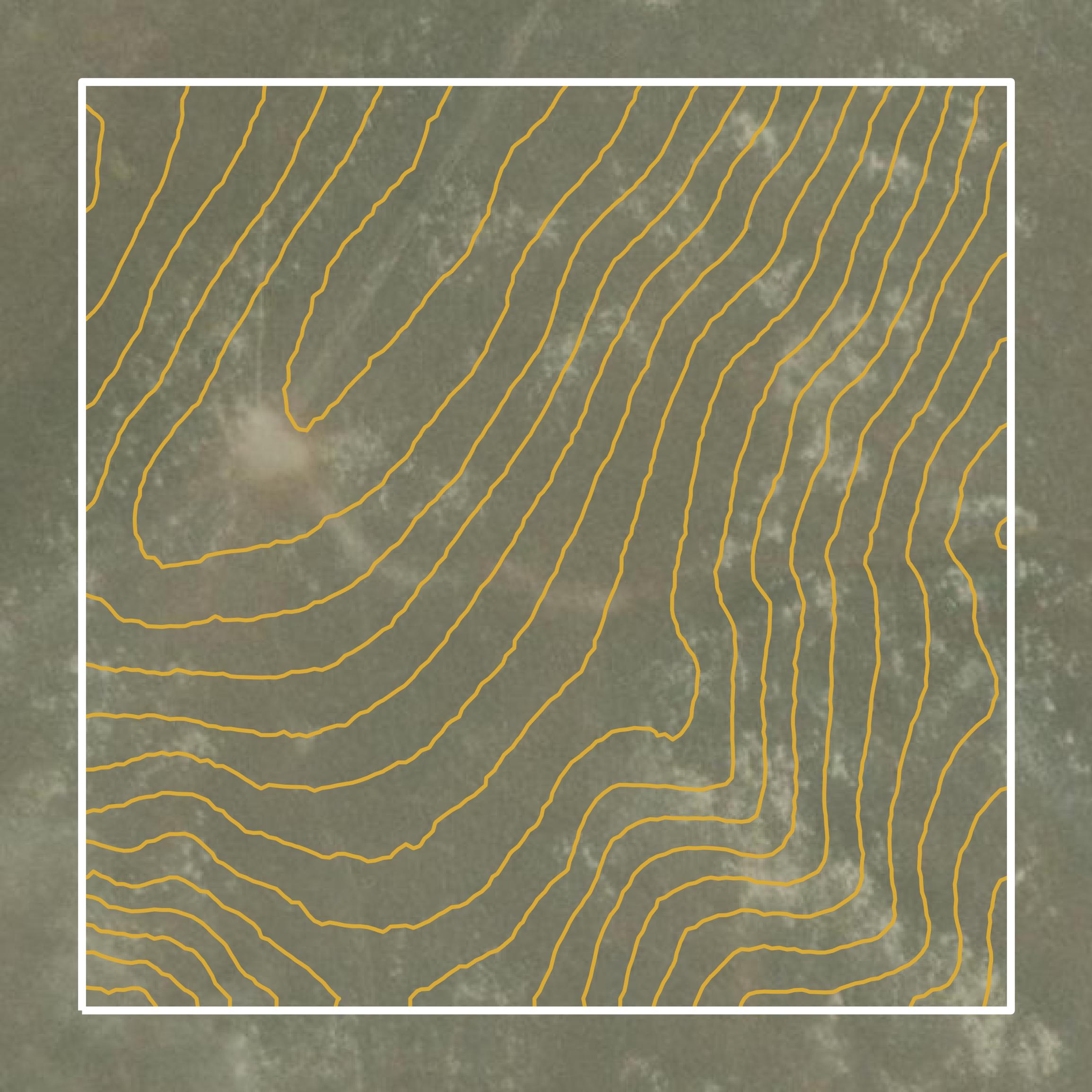 This image shows a contour map in Lewis and Clark County created using GIS data in Equator.