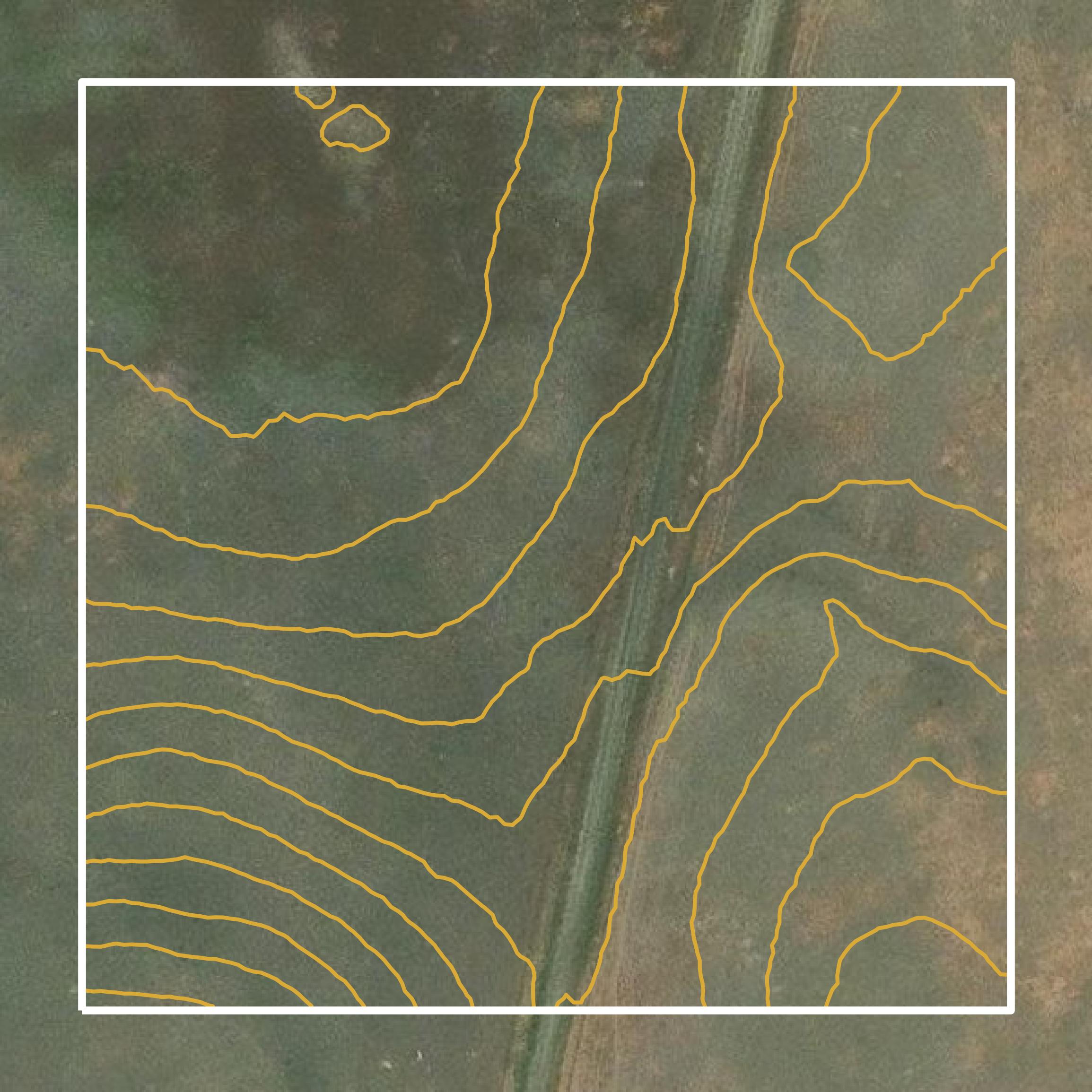 This image shows a contour map in Lewis and Clark County created using GIS data in Equator.