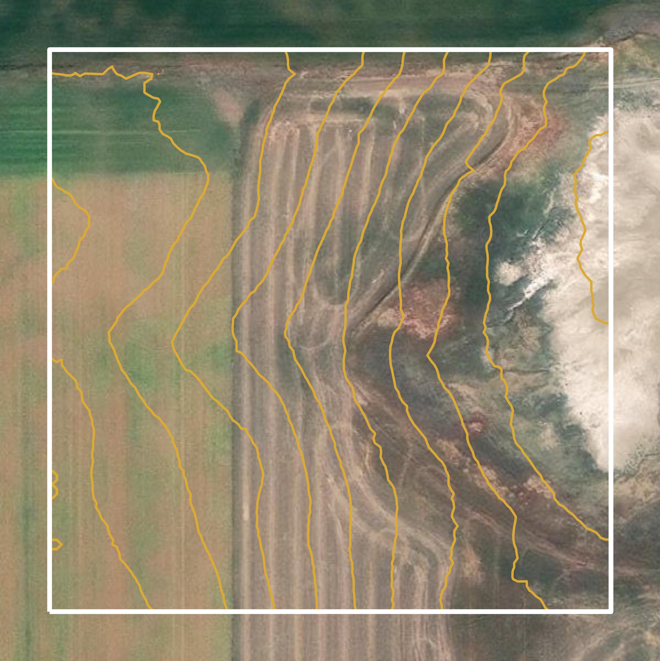 This image shows a contour map in Liberty County created using GIS data in Equator.