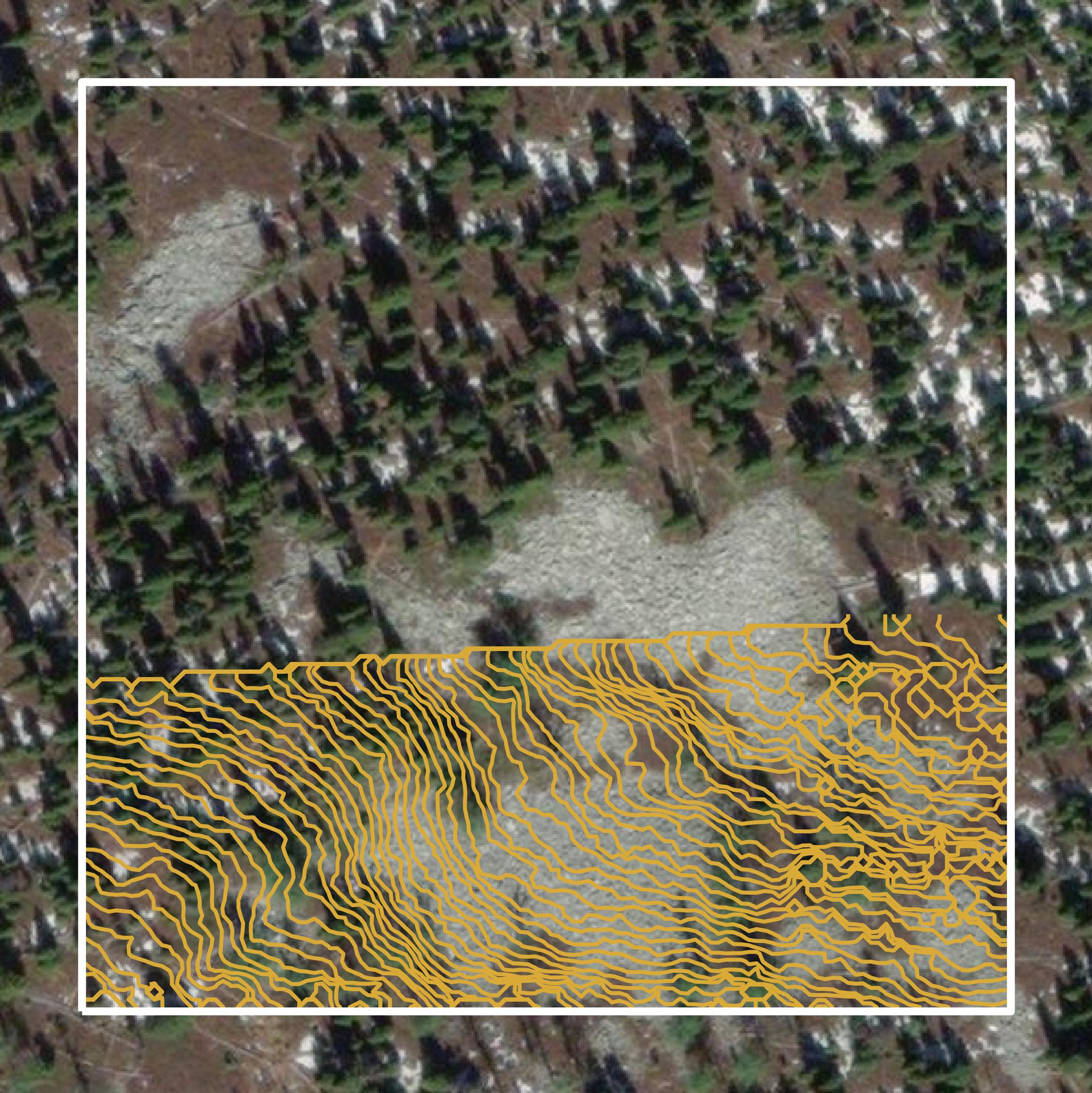 This image shows a contour map in Lincoln County created using GIS data in Equator.