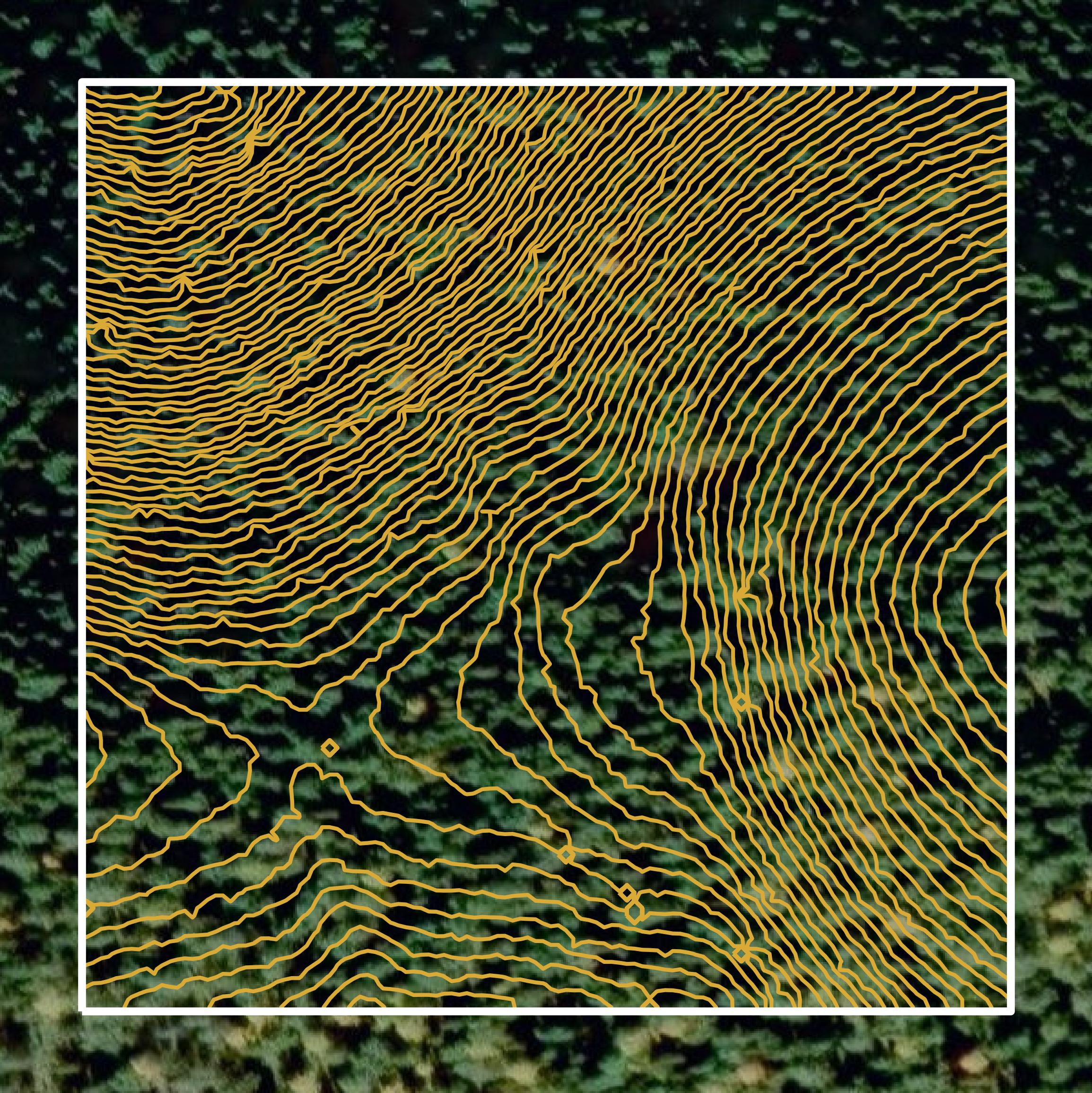 This image shows a contour map in Lincoln County created using GIS data in Equator.