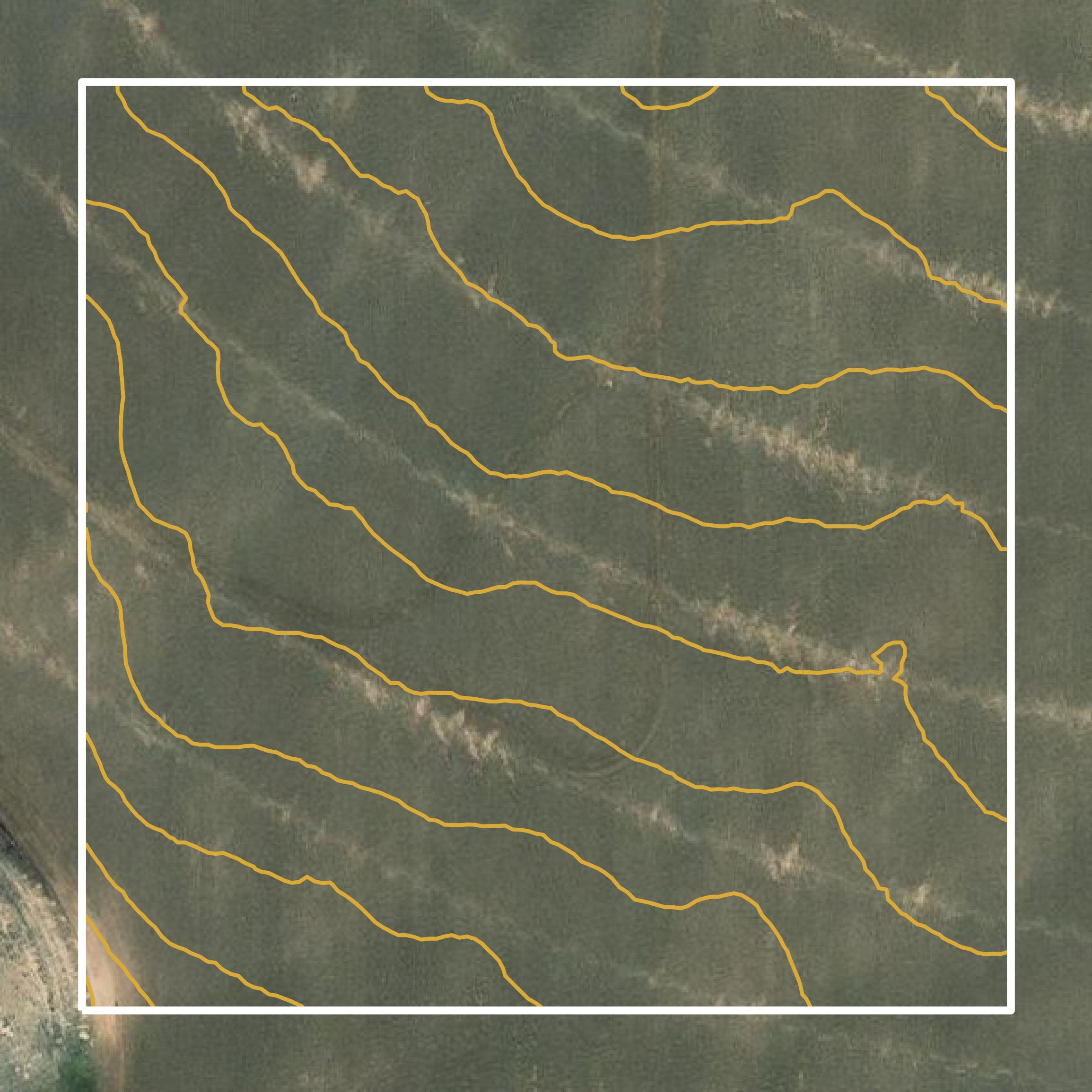 This image shows a contour map in Madison County created using GIS data in Equator.