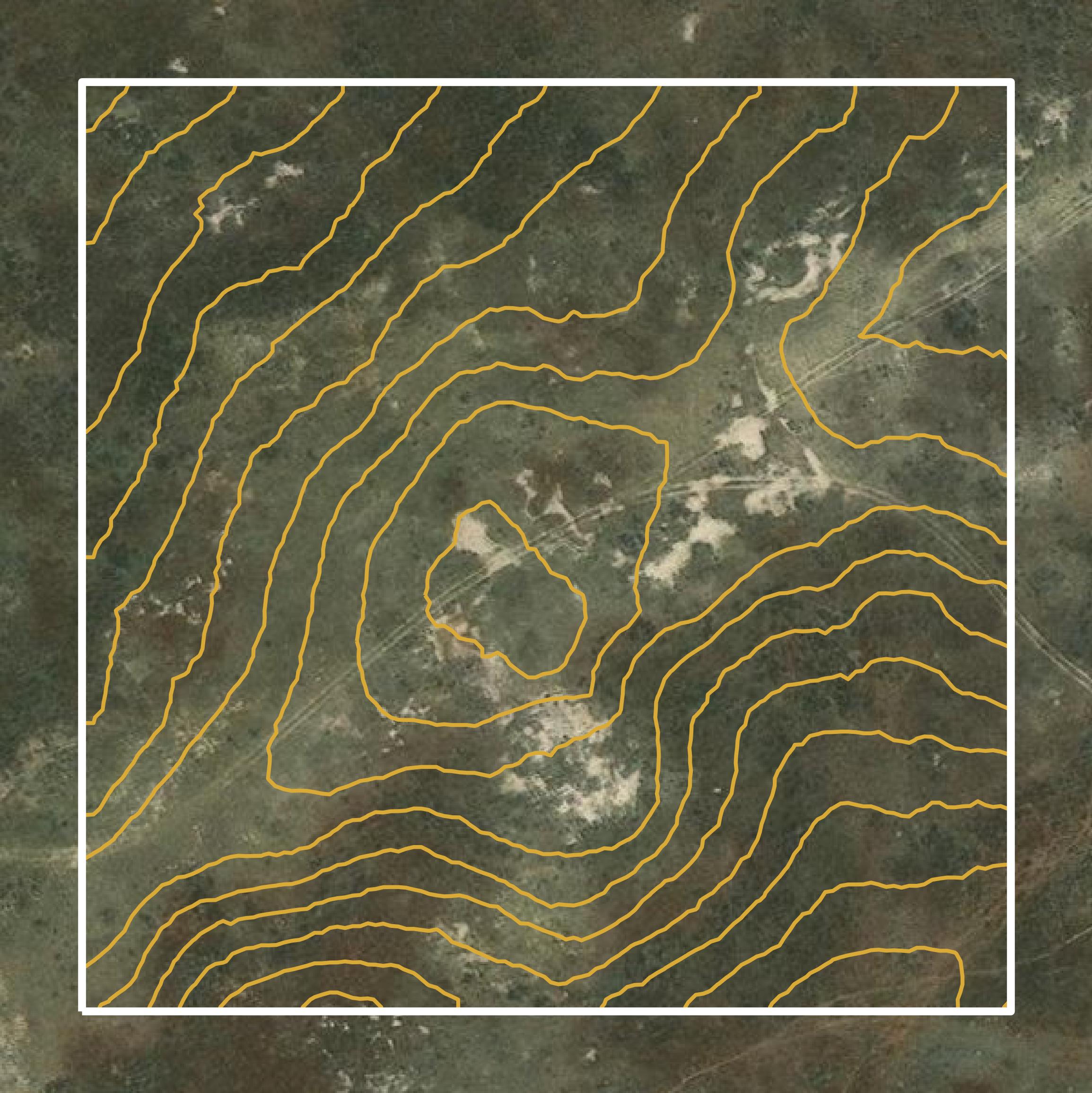 This image shows a contour map in McCone County created using GIS data in Equator.