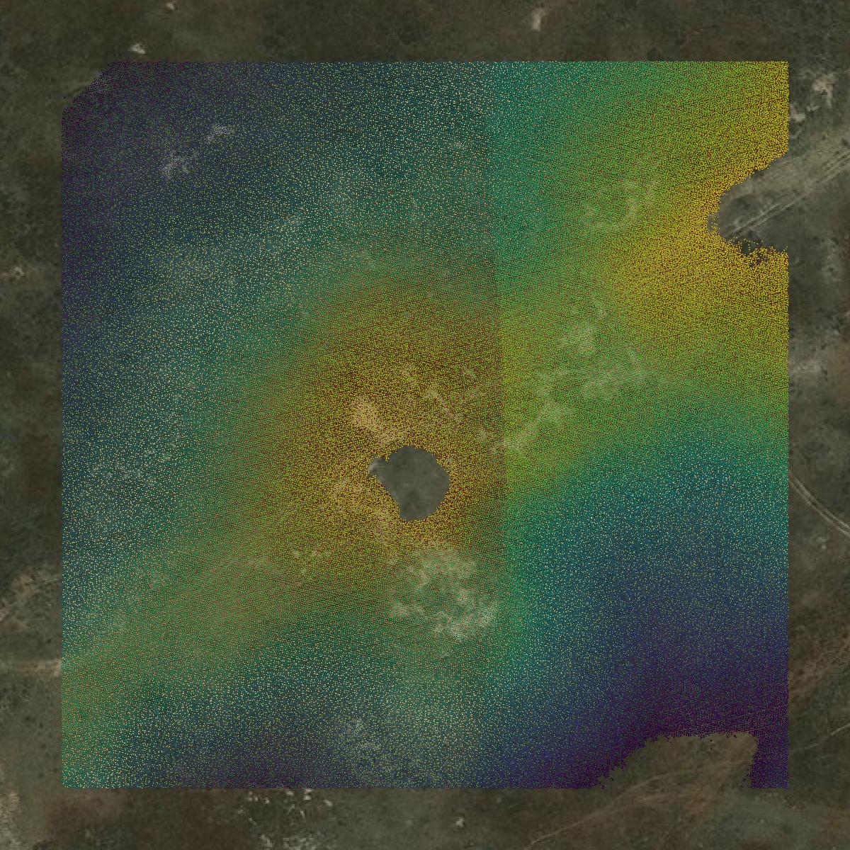 This image shows a LiDAR point cloud in McCone County created using GIS data in Equator.