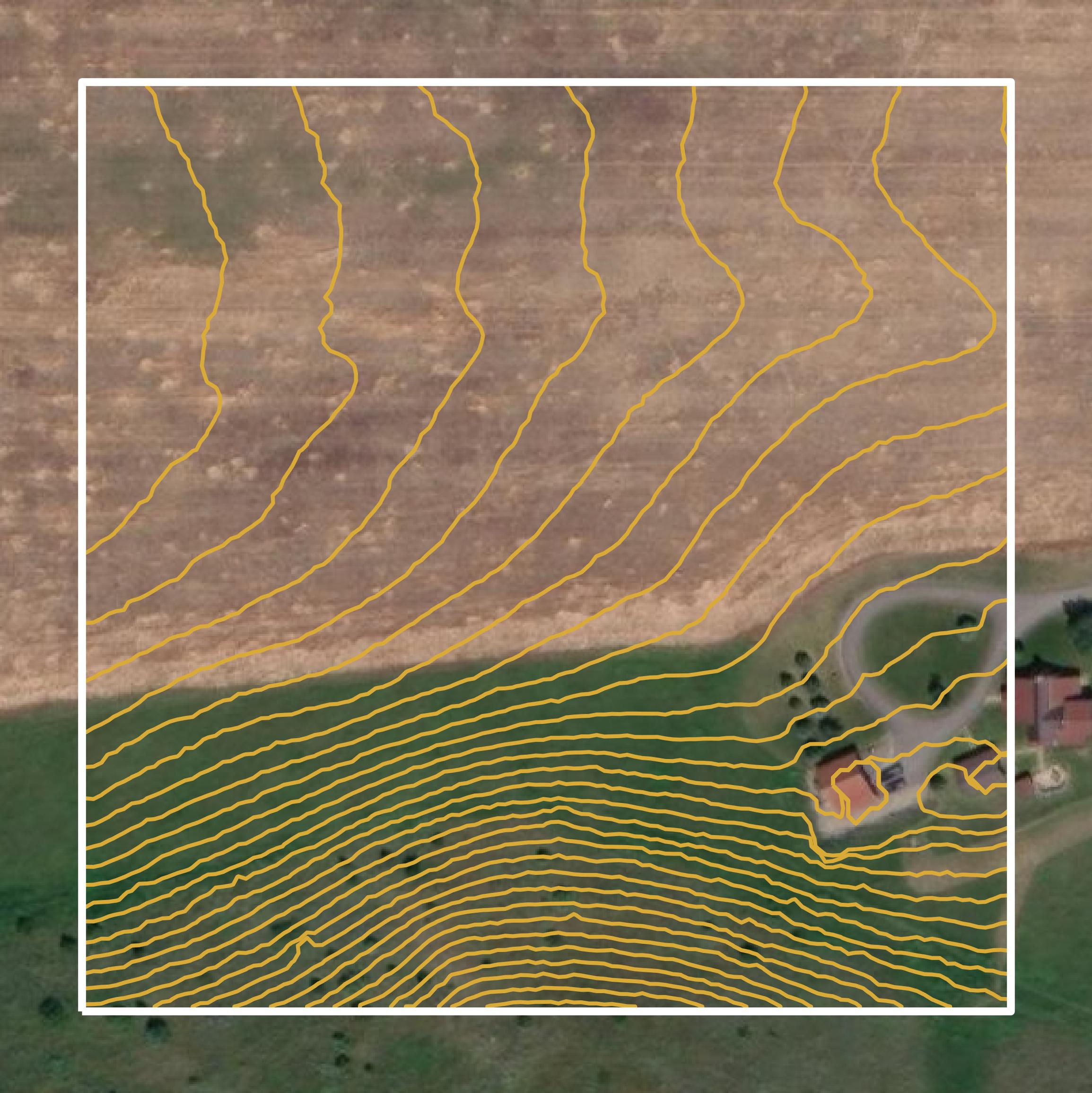 This image shows a contour map in Park County created using GIS data in Equator.