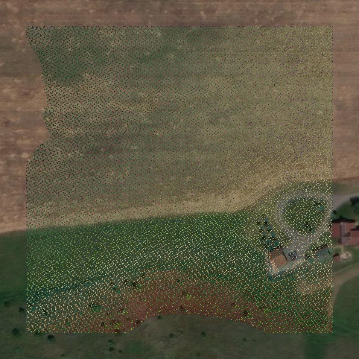 This image shows a LiDAR point cloud in Park County created using GIS data in Equator.
