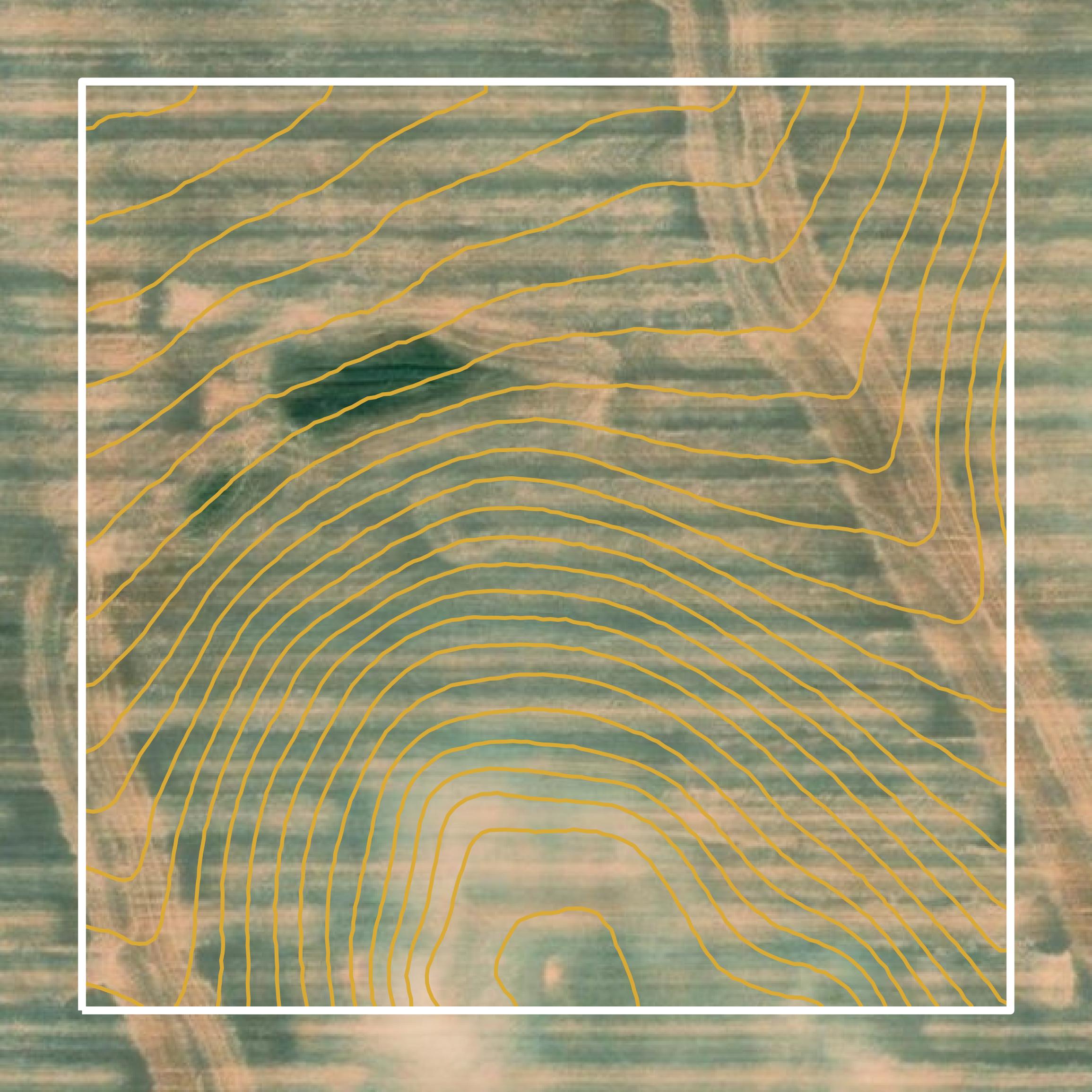 This image shows a contour map in Pondera County created using GIS data in Equator.