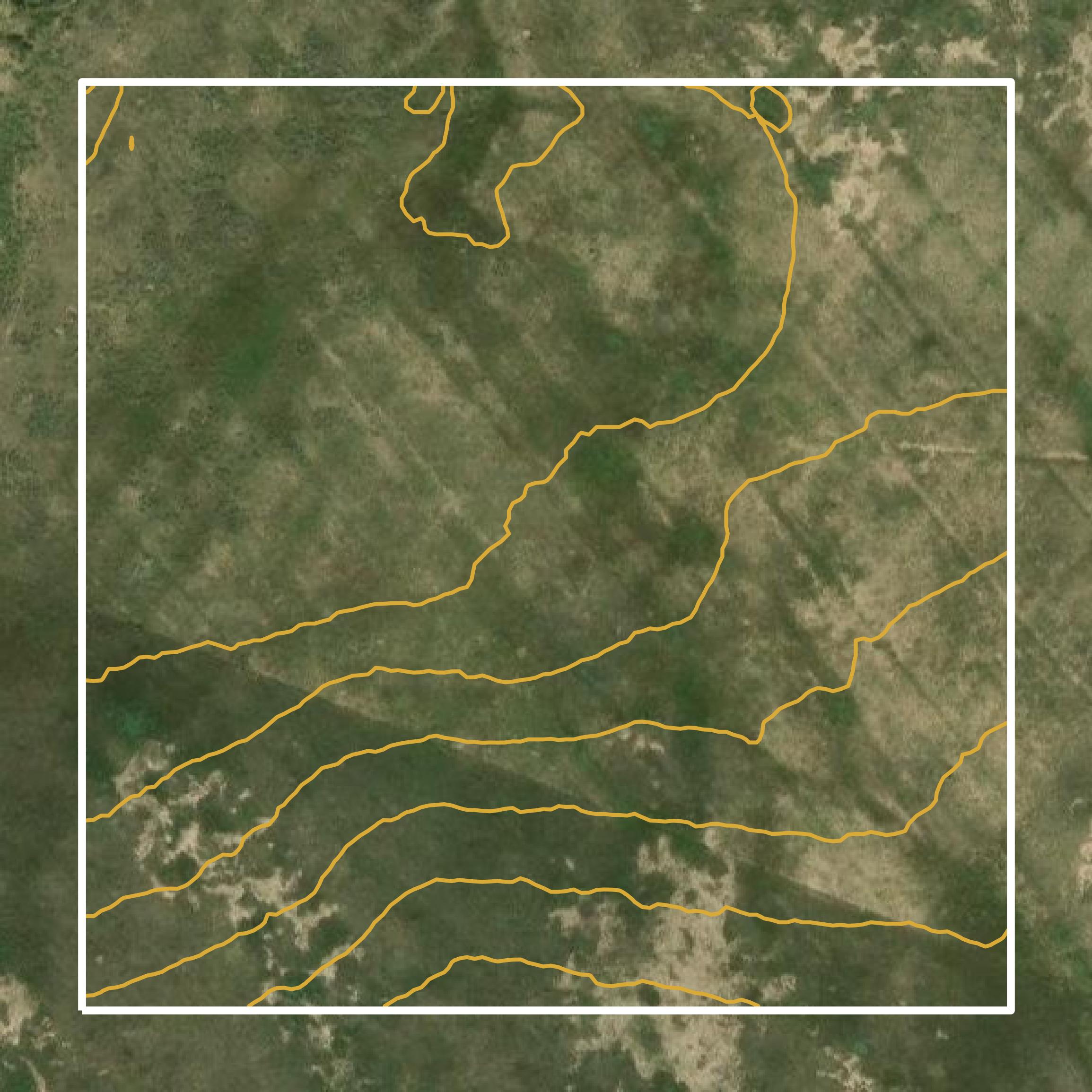 This image shows a contour map in Powder River County created using GIS data in Equator.