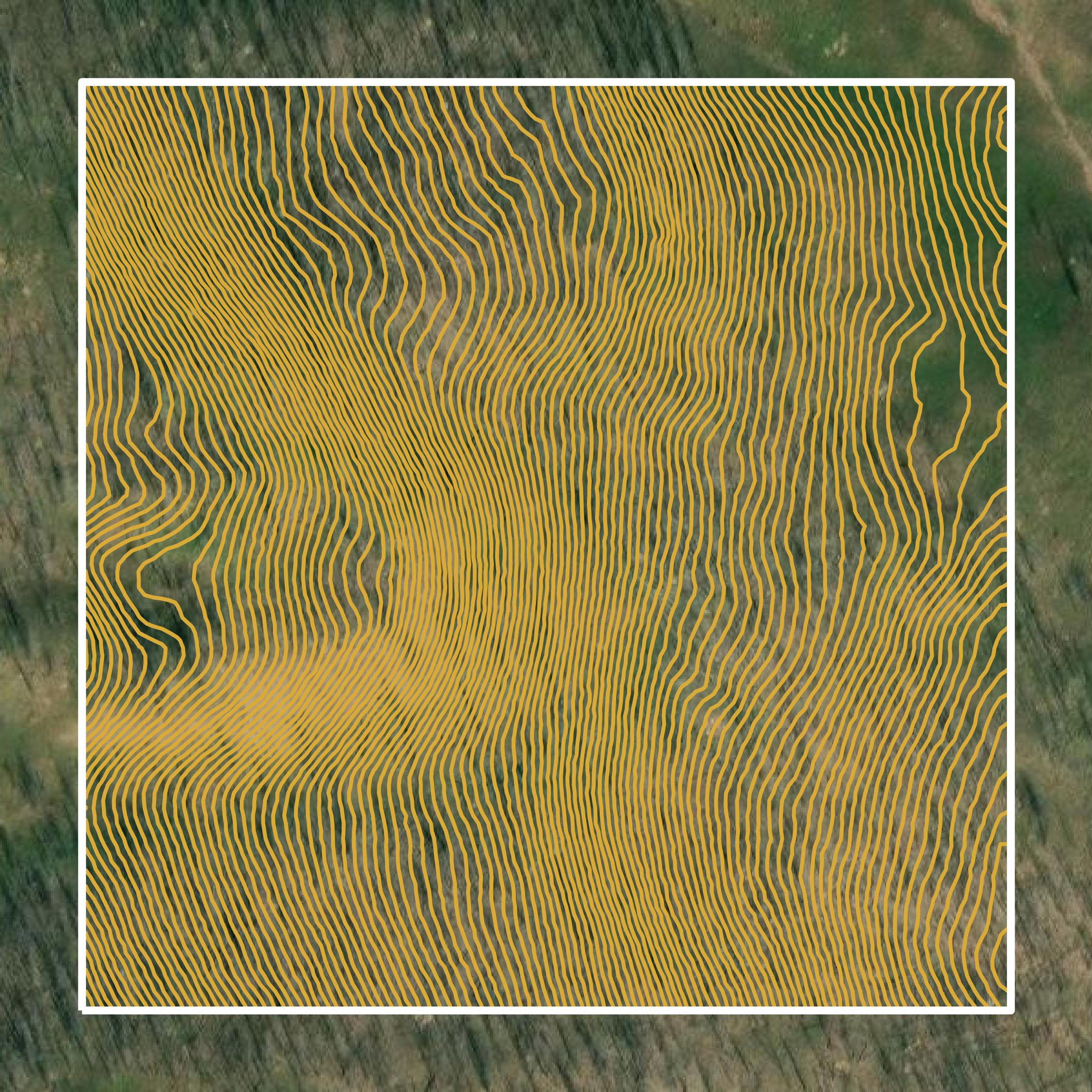 This image shows a contour map in Powell County created using GIS data in Equator.