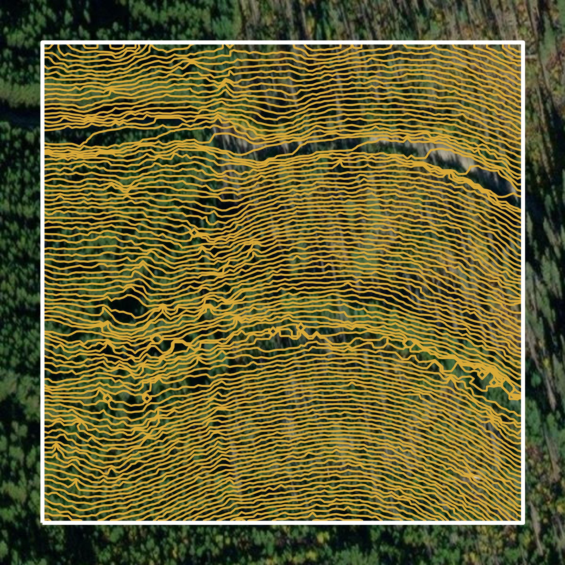 This image shows a contour map in Ravalli County created using GIS data in Equator.