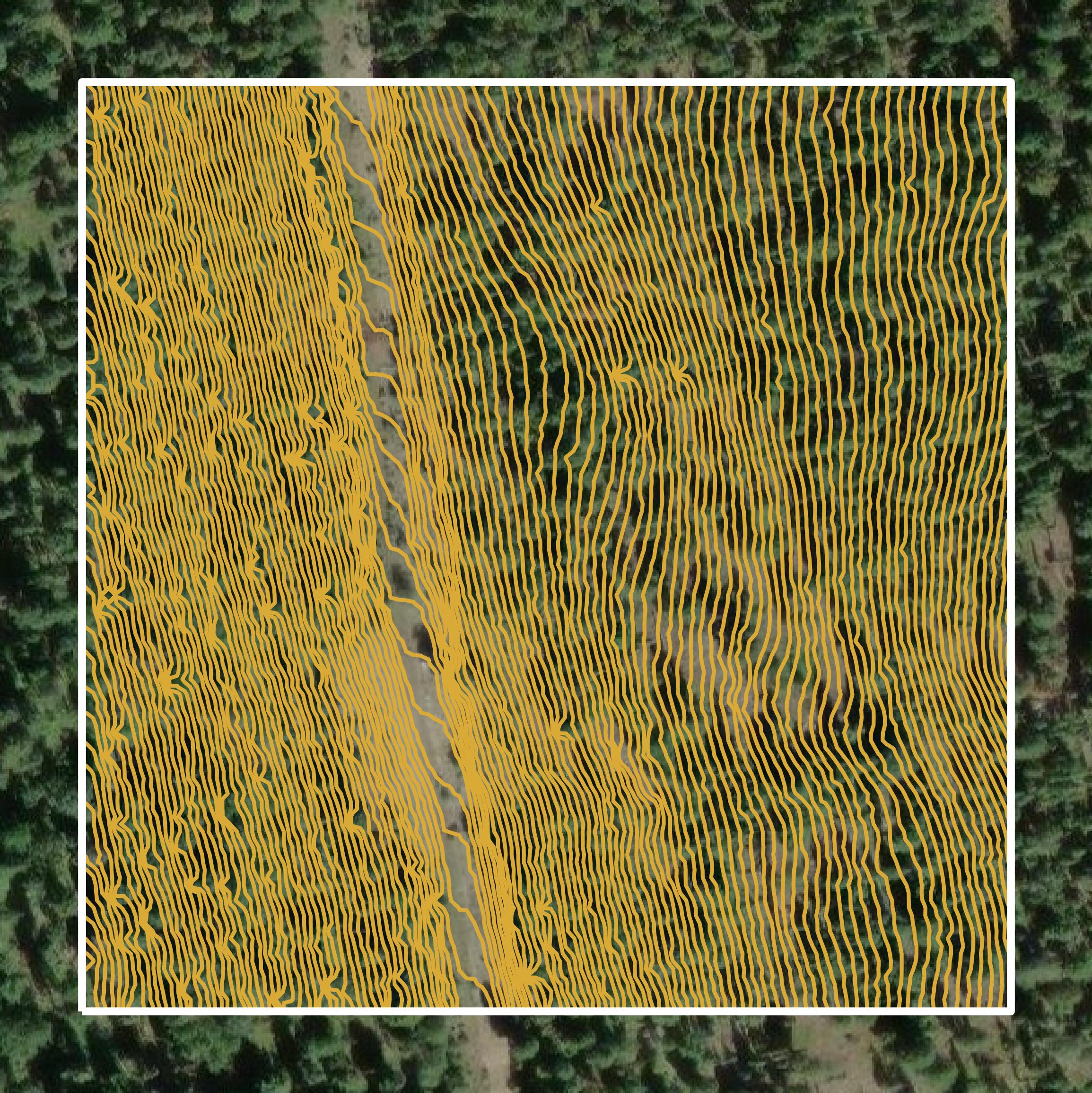 This image shows a contour map in Sanders County created using GIS data in Equator.
