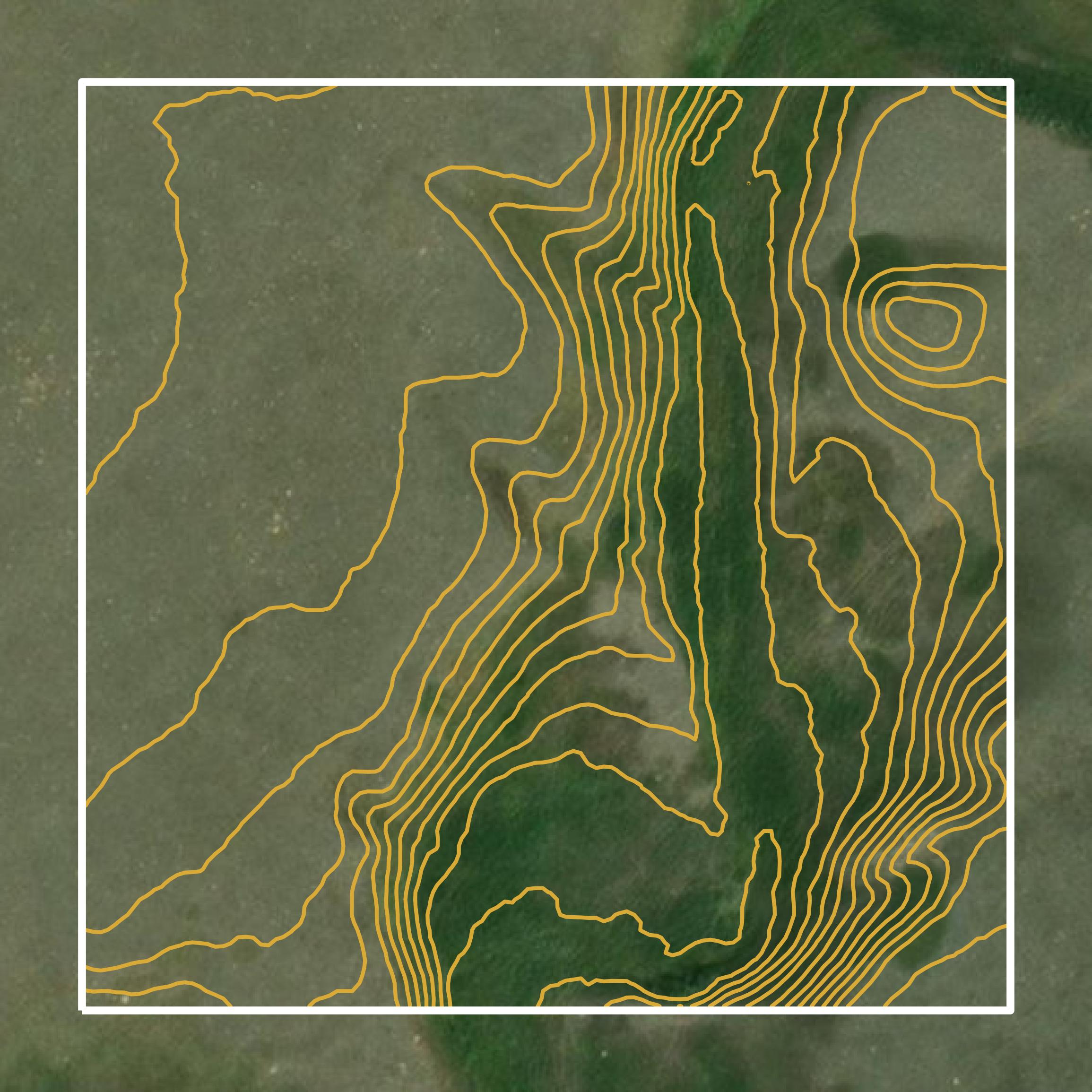 This image shows a contour map in Sheridan County created using GIS data in Equator.