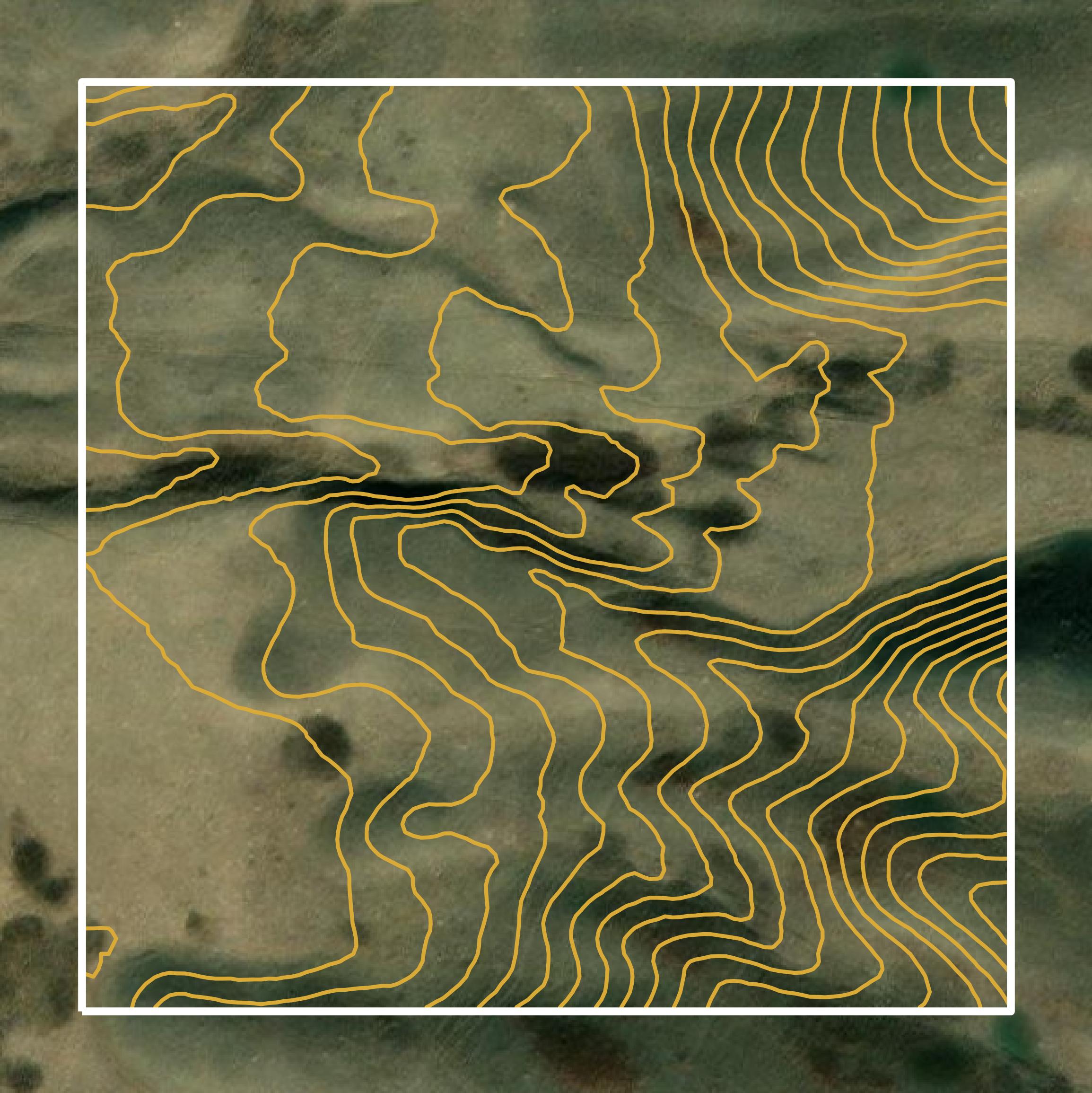 This image shows a contour map in Sheridan County created using GIS data in Equator.