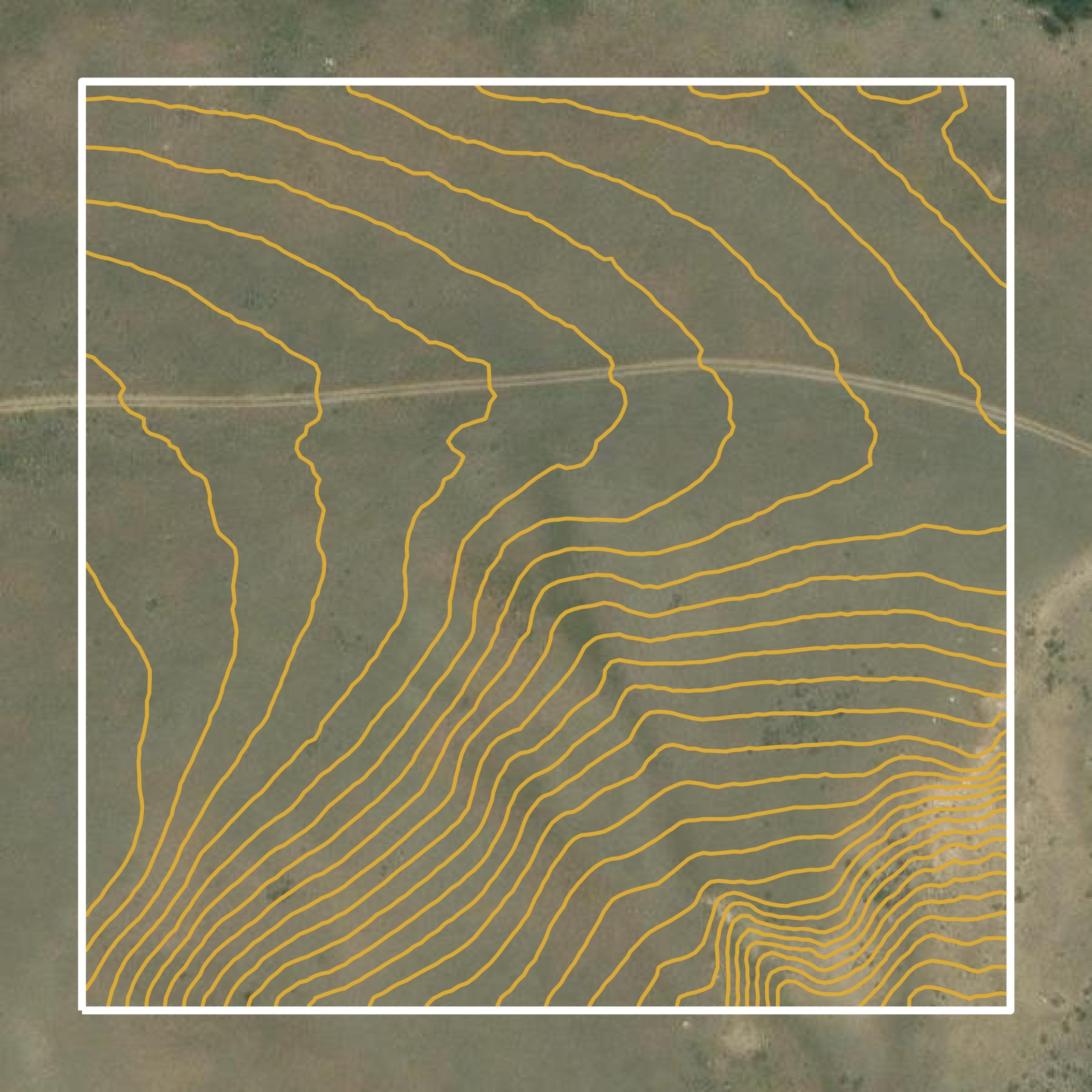 This image shows a contour map in Silver Bow County created using GIS data in Equator.