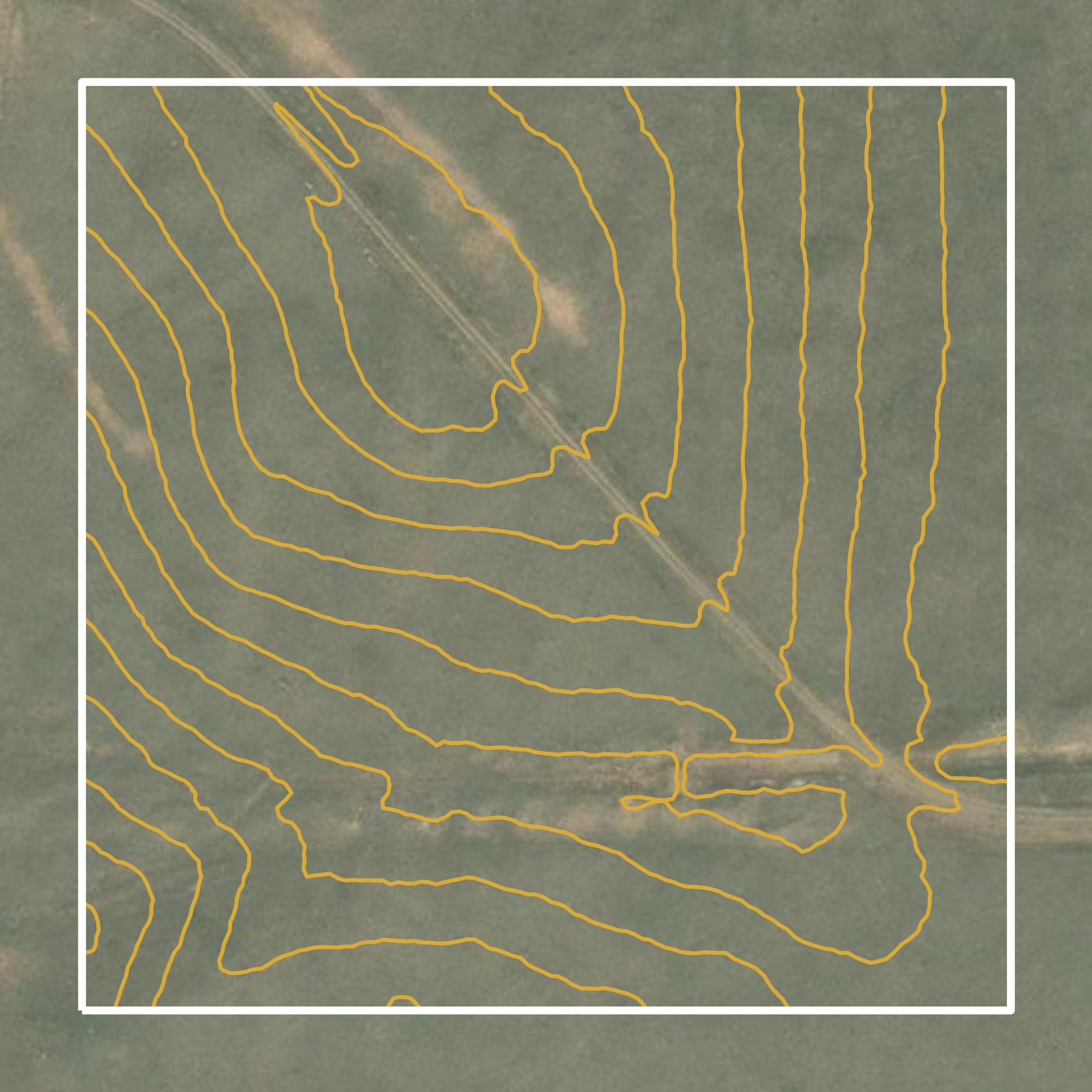 This image shows a contour map in Silver Bow County created using GIS data in Equator.