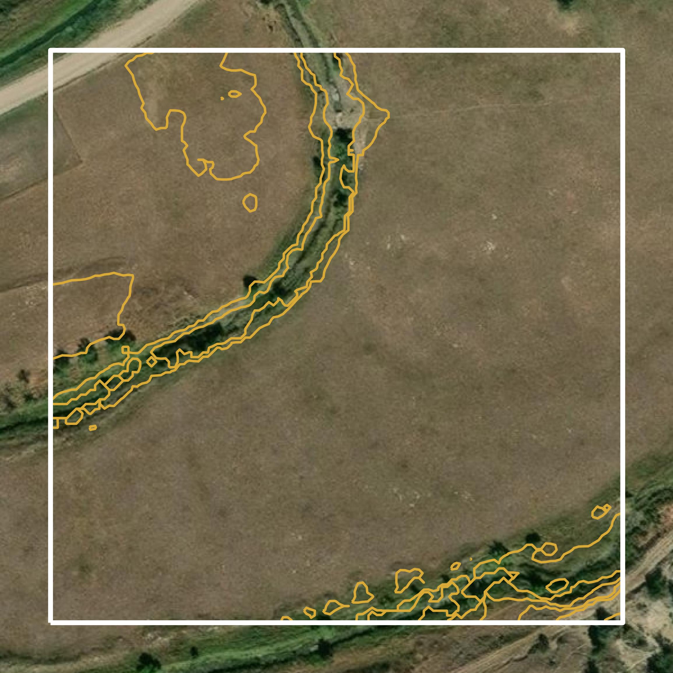 This image shows a contour map in Treasure County created using GIS data in Equator.