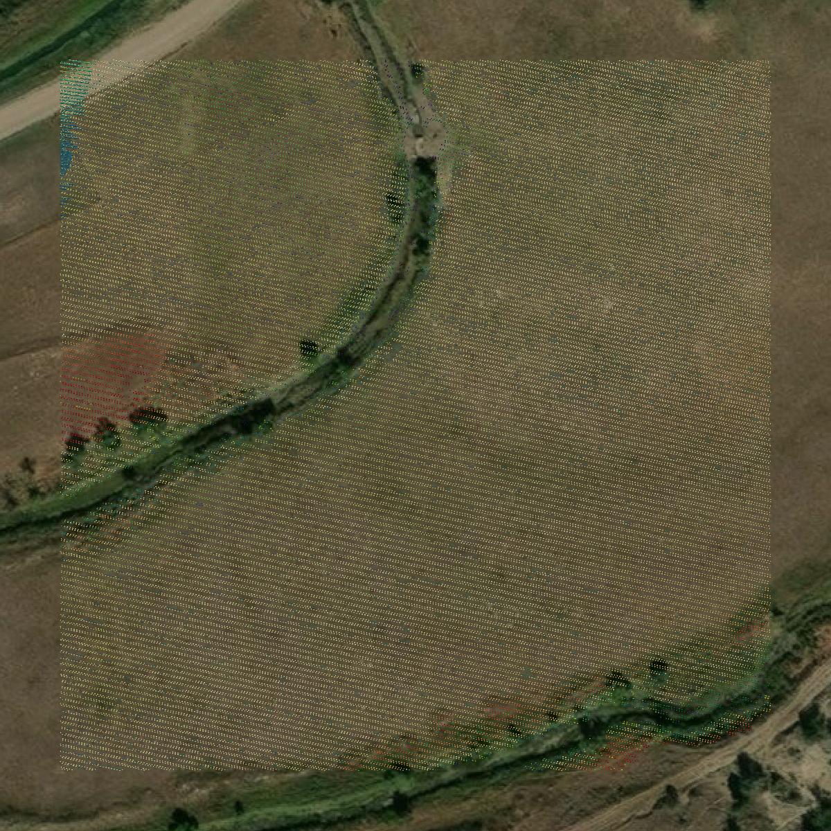 This image shows a LiDAR point cloud in Treasure County created using GIS data in Equator.