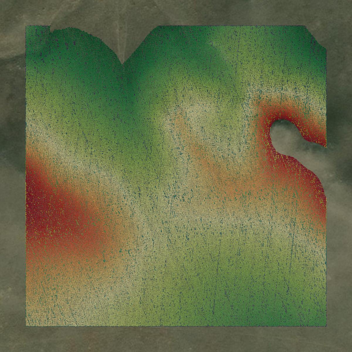 This image shows a LiDAR point cloud in Wheatland County created using GIS data in Equator.