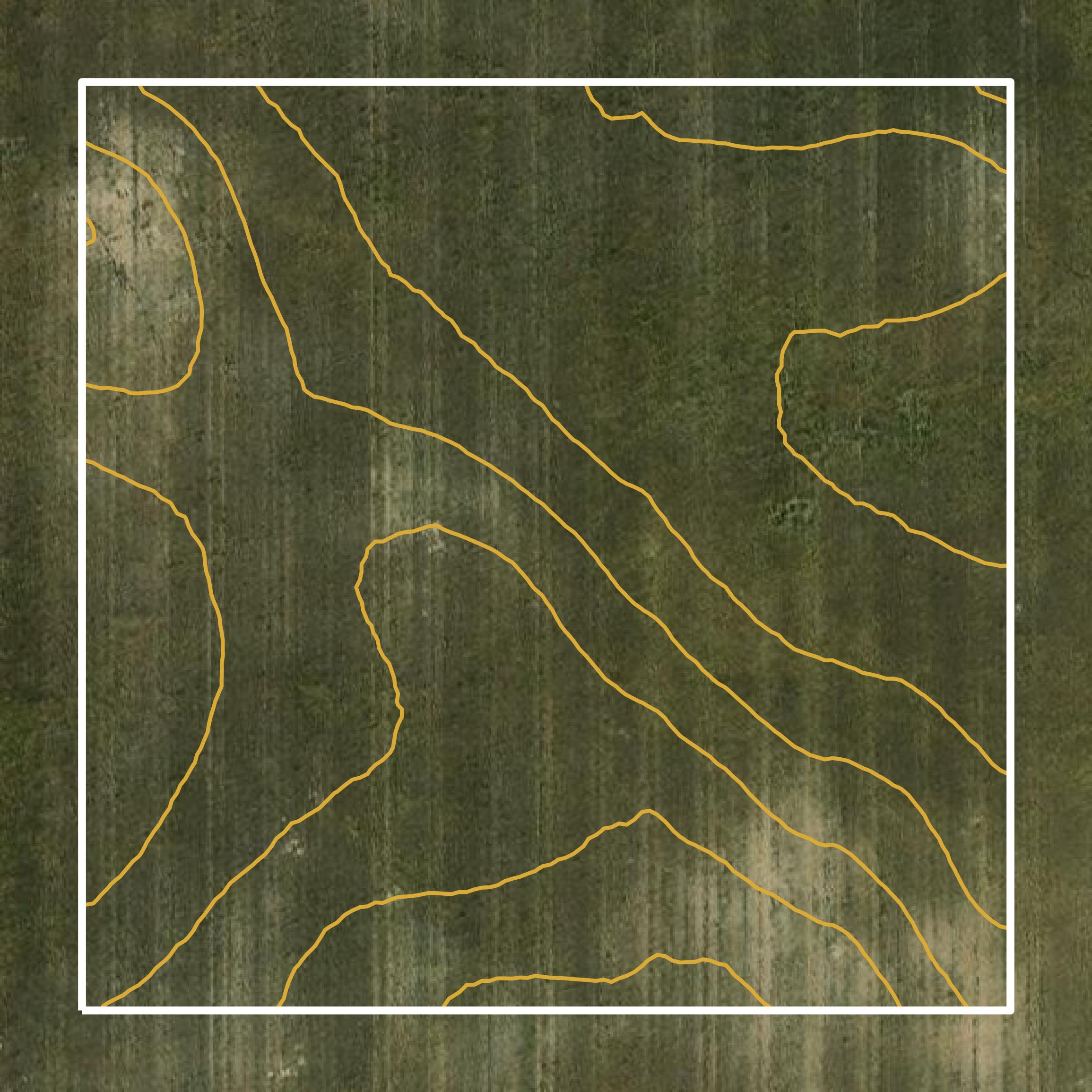 This image shows a contour map in Wibaux County created using GIS data in Equator.