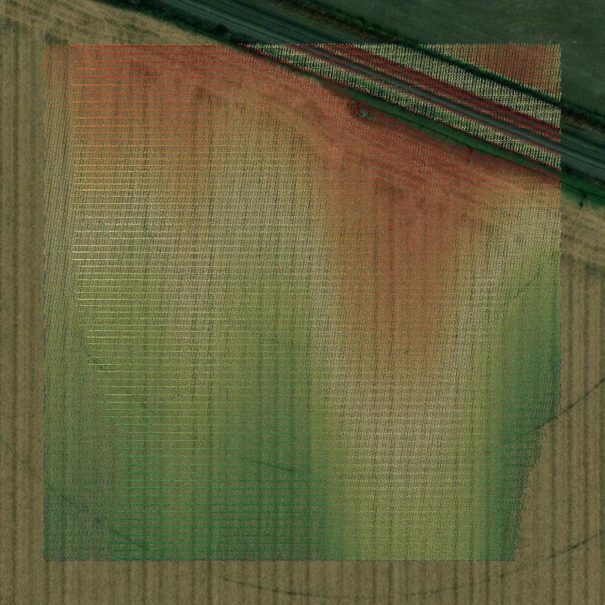 This image shows a LiDAR point cloud in Adams County created using GIS data in Equator.