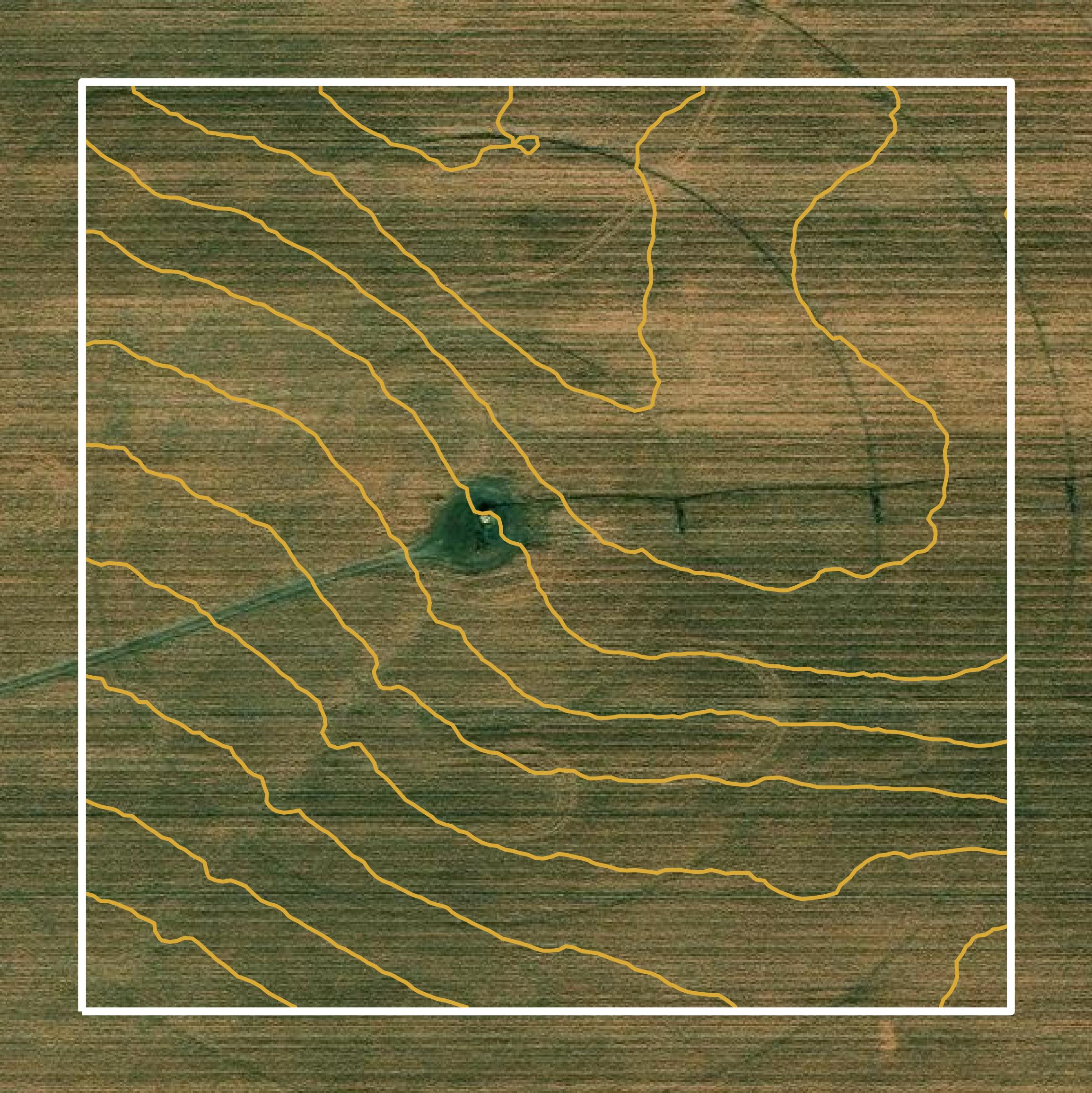 This image shows a contour map in Antelope County created using GIS data in Equator.