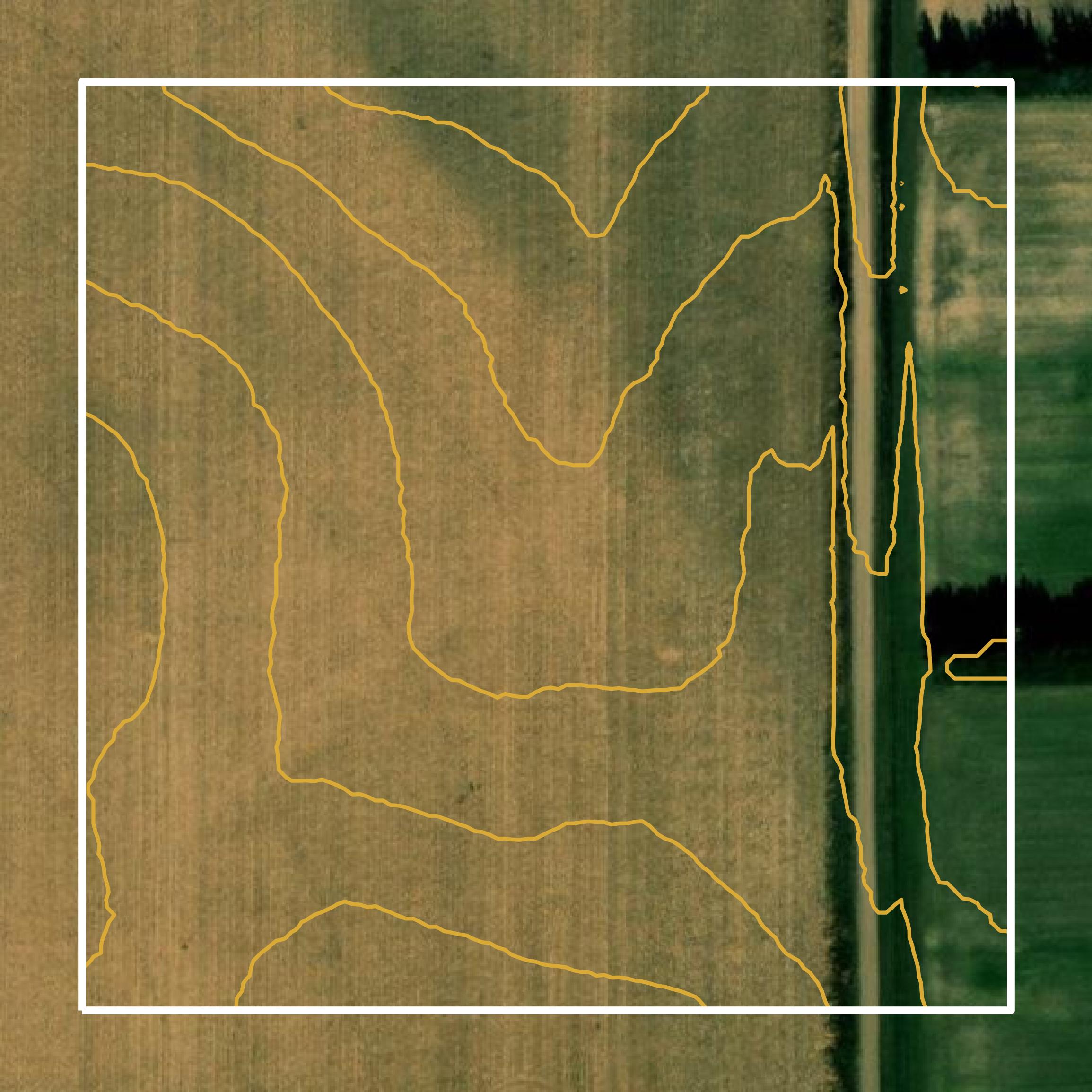 This image shows a contour map in Antelope County created using GIS data in Equator.
