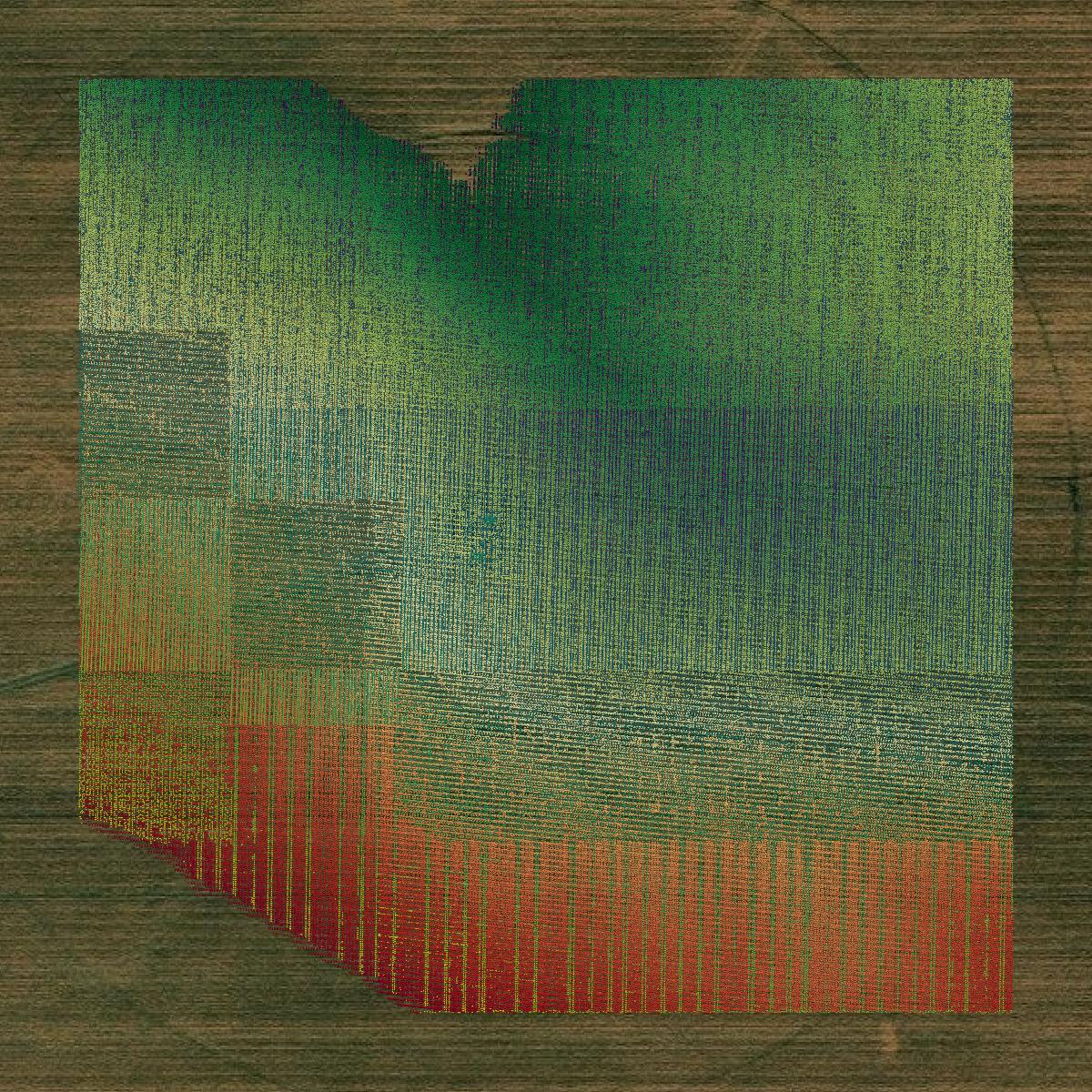 This image shows a LiDAR point cloud in Antelope County created using GIS data in Equator.