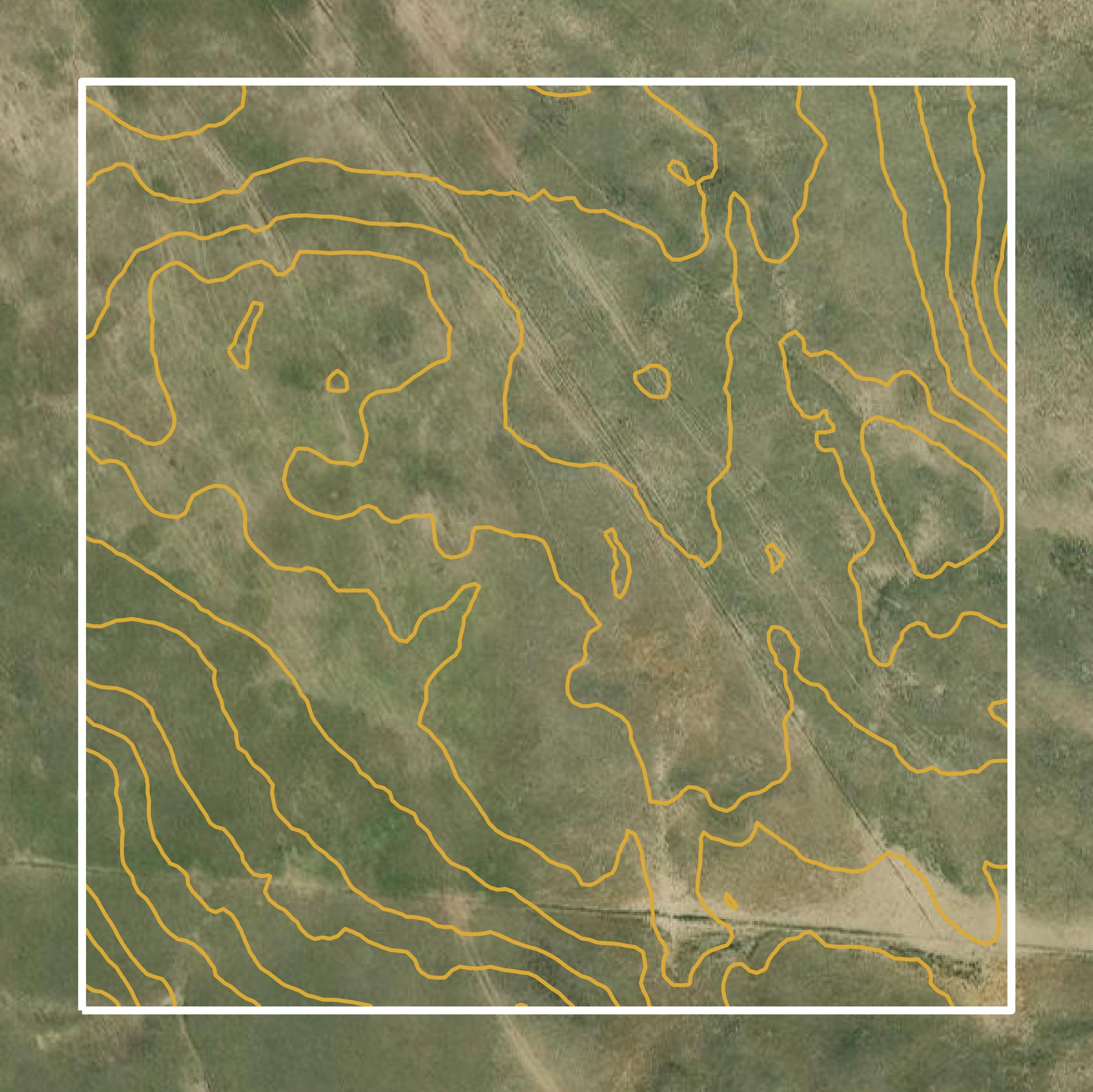 This image shows a contour map in Arthur County created using GIS data in Equator.