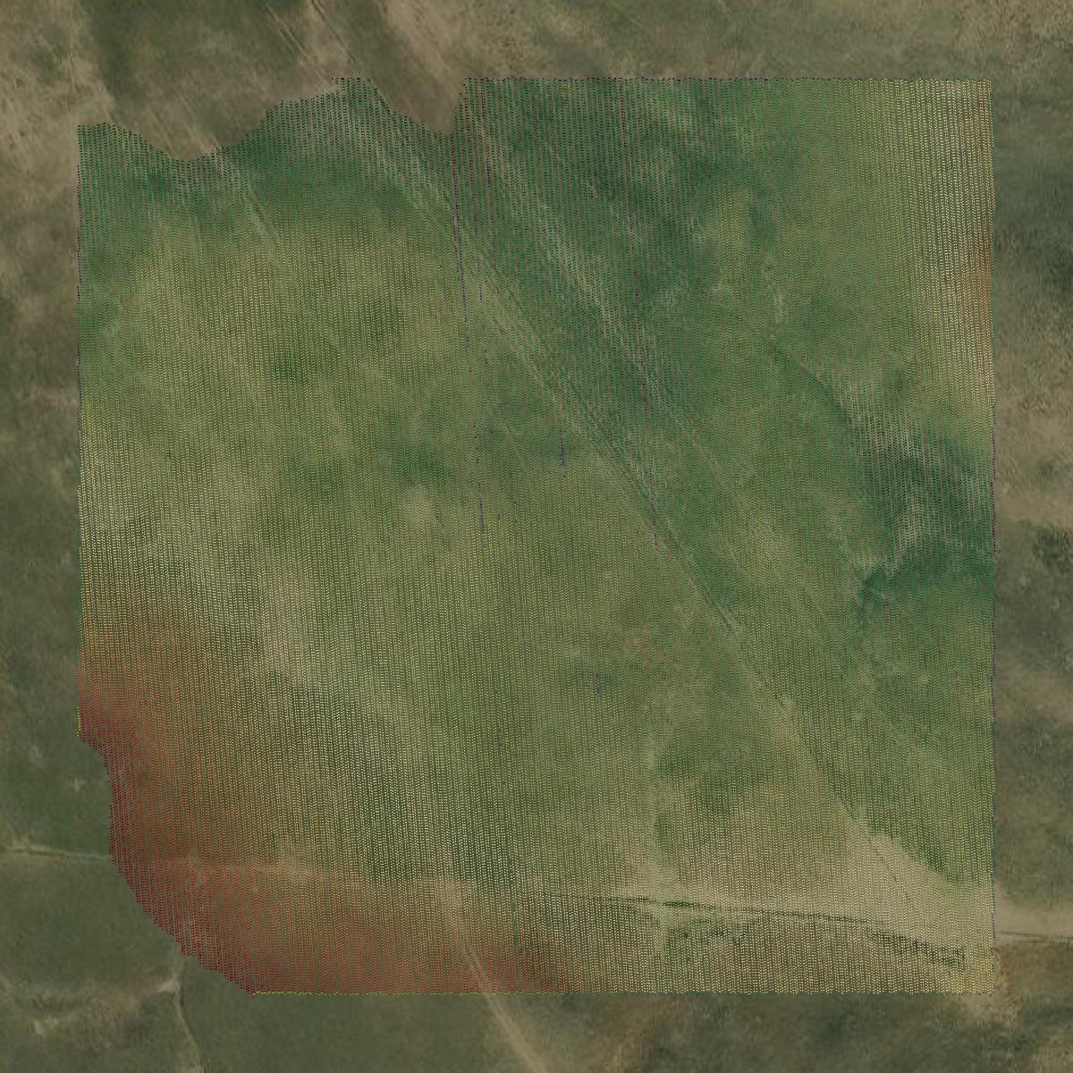 This image shows a LiDAR point cloud in Arthur County created using GIS data in Equator.