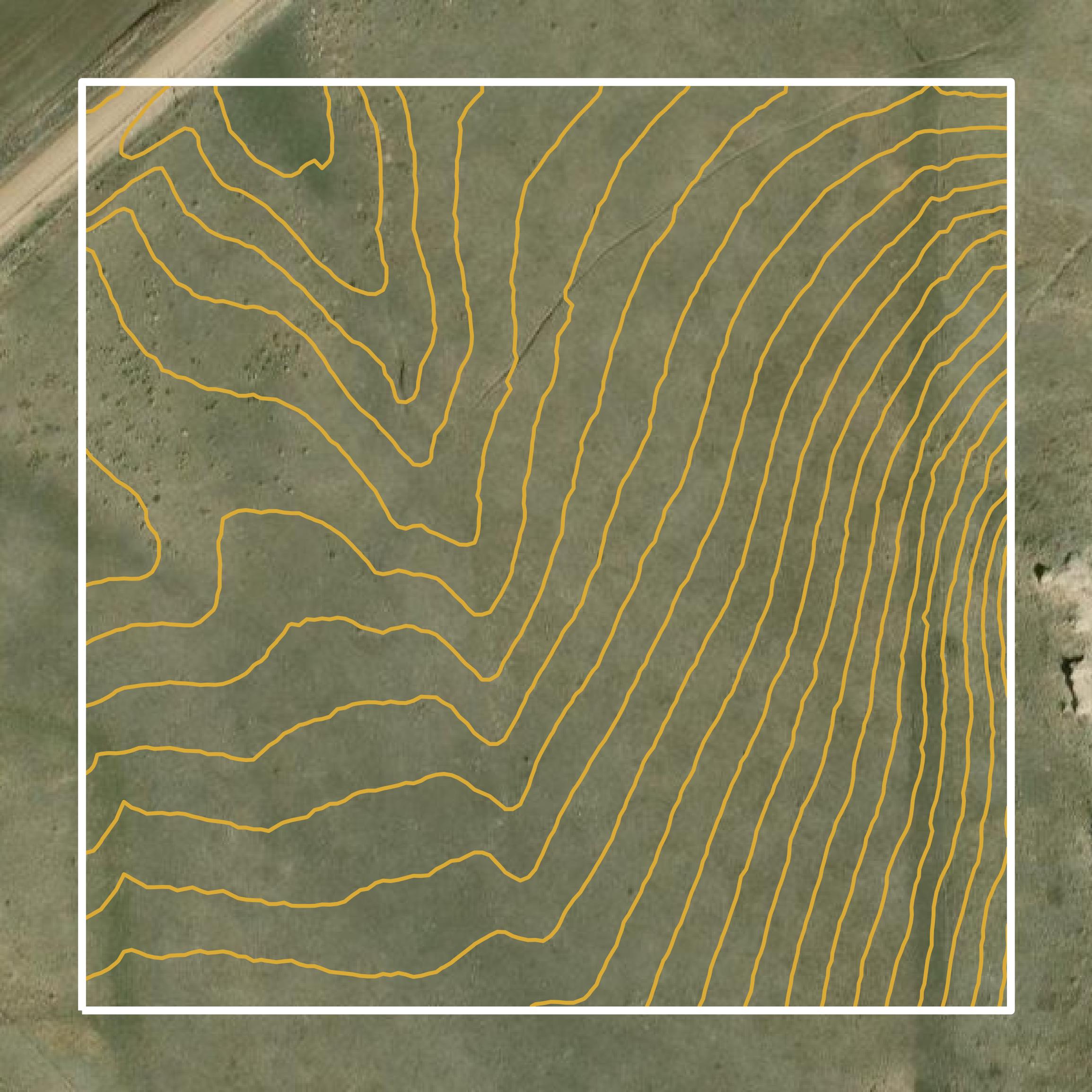 This image shows a contour map in Banner County created using GIS data in Equator.
