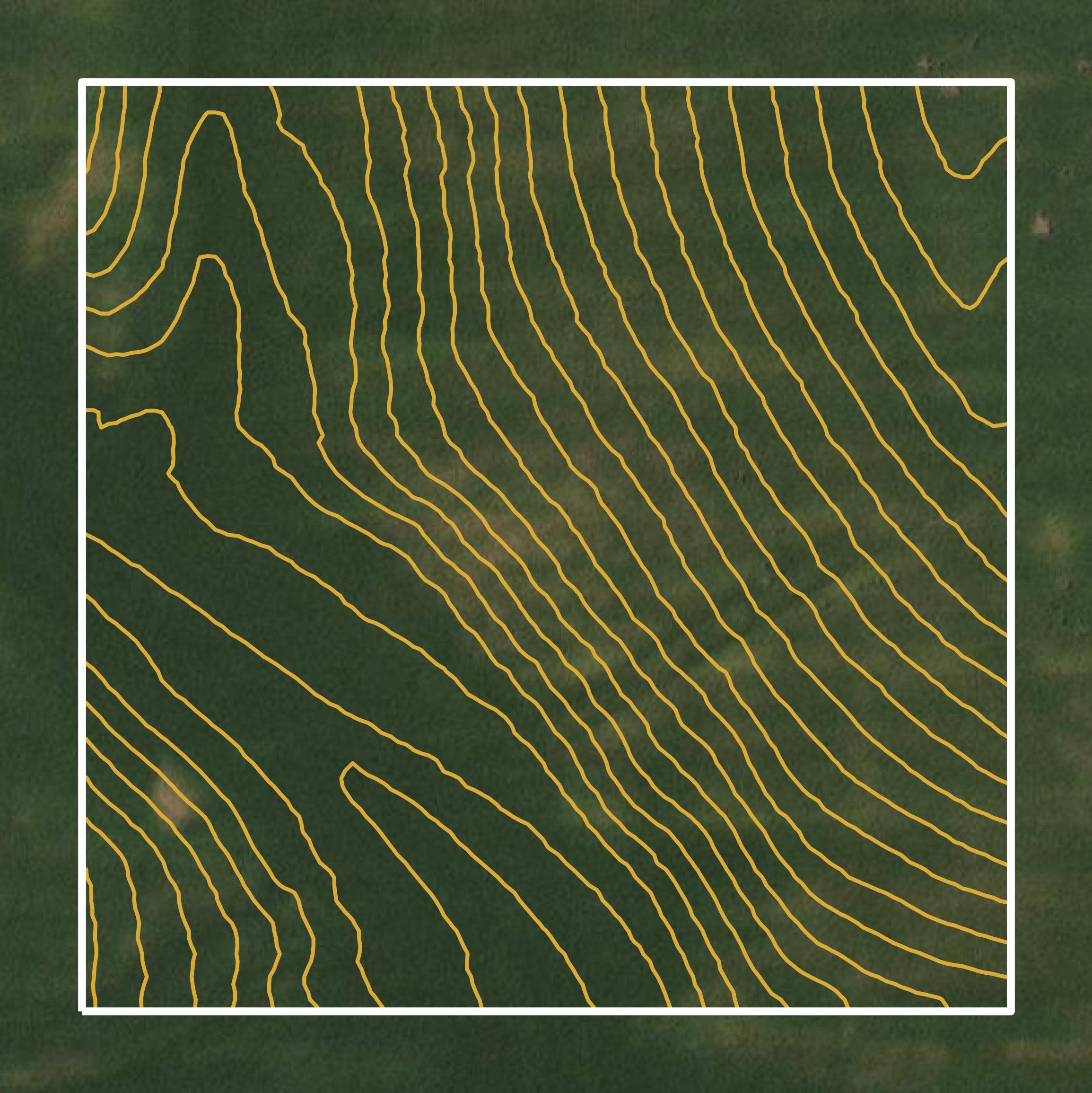 This image shows a contour map in Boone County created using GIS data in Equator.