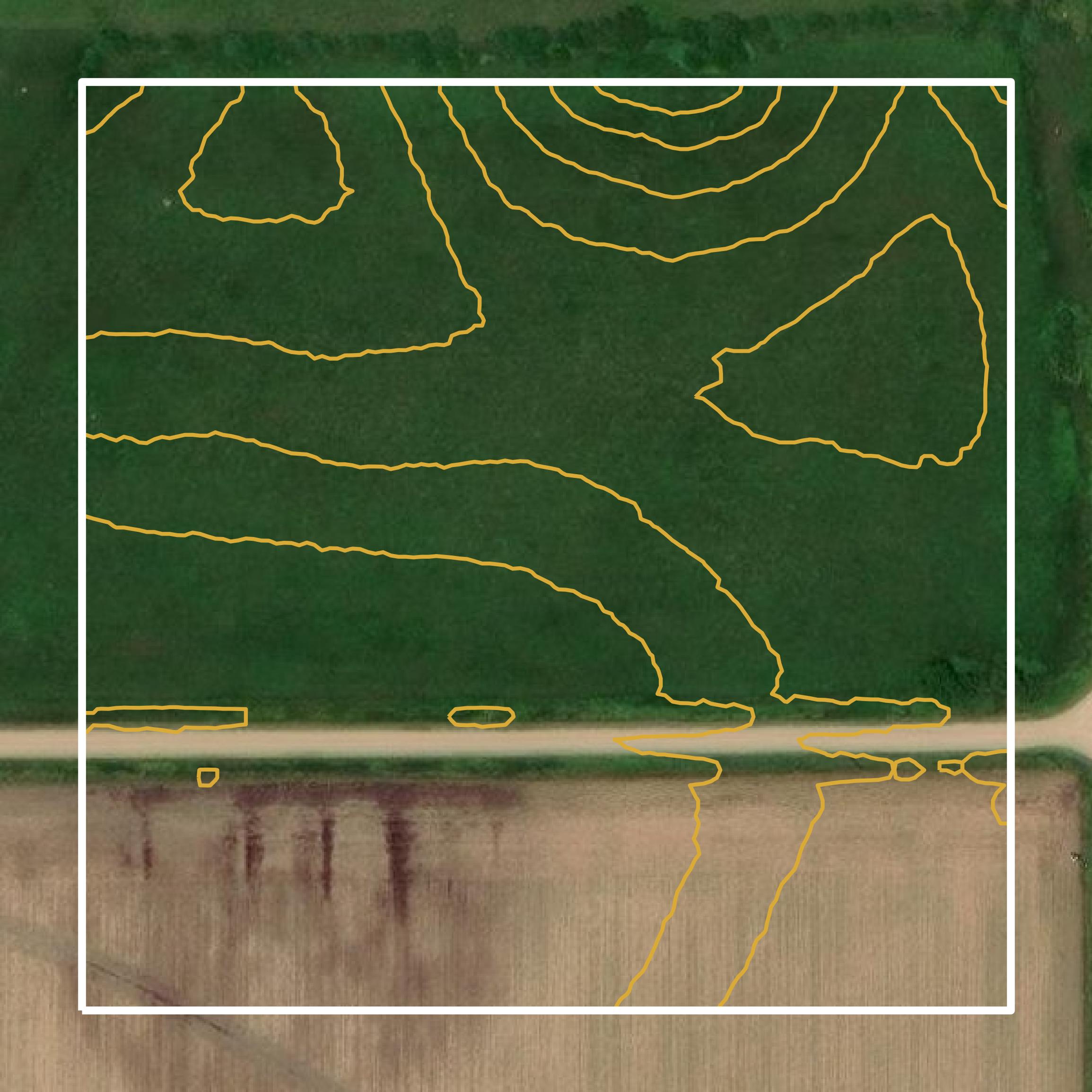 This image shows a contour map in Boone County created using GIS data in Equator.