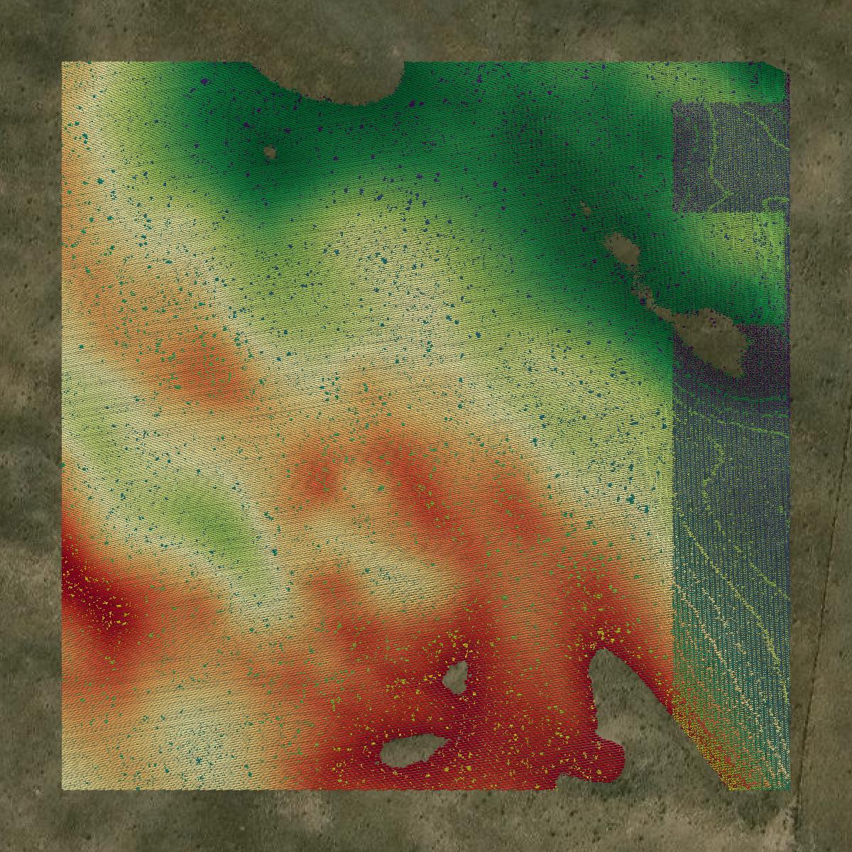 This image shows a LiDAR point cloud in Box Butte County created using GIS data in Equator.