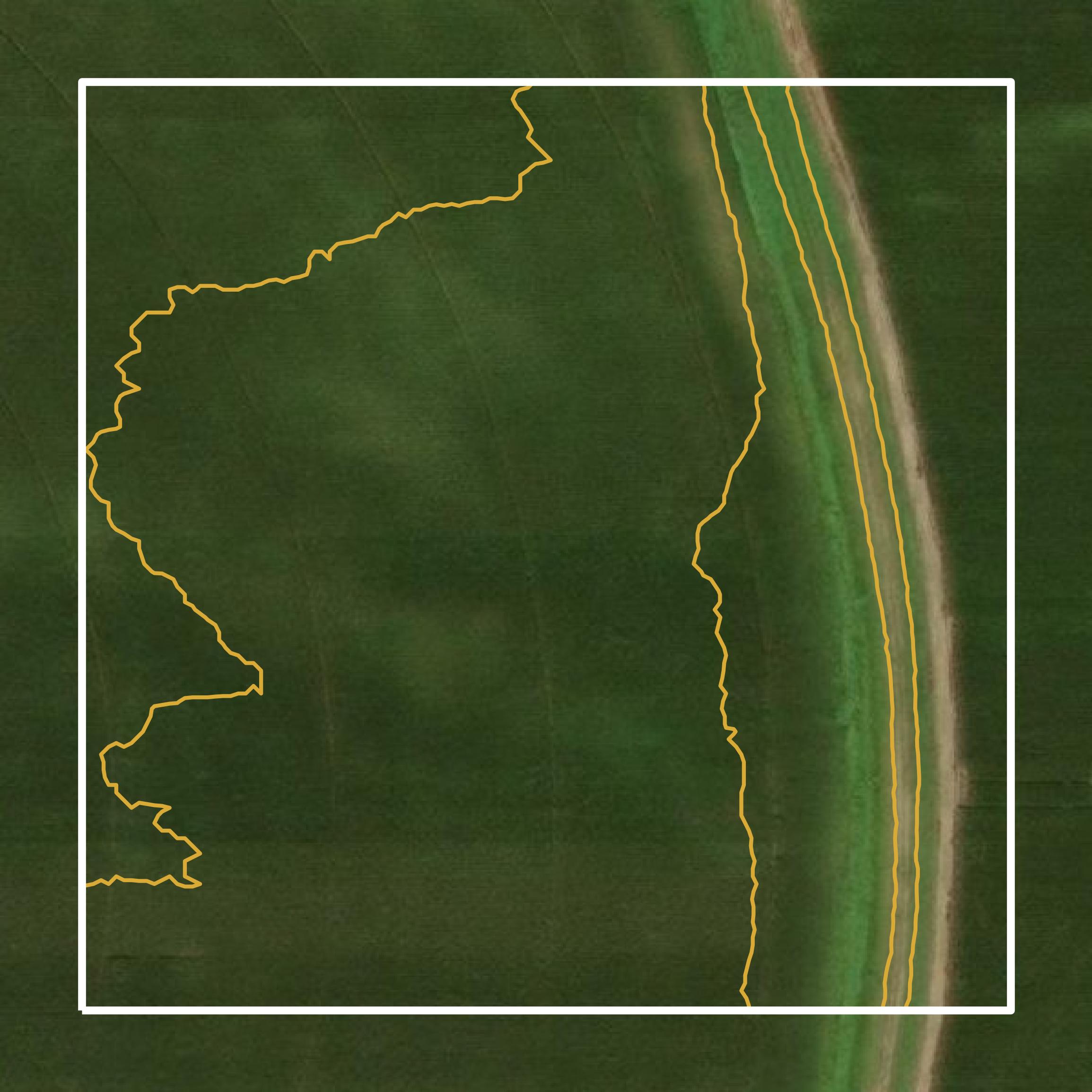This image shows a contour map in Brown County created using GIS data in Equator.