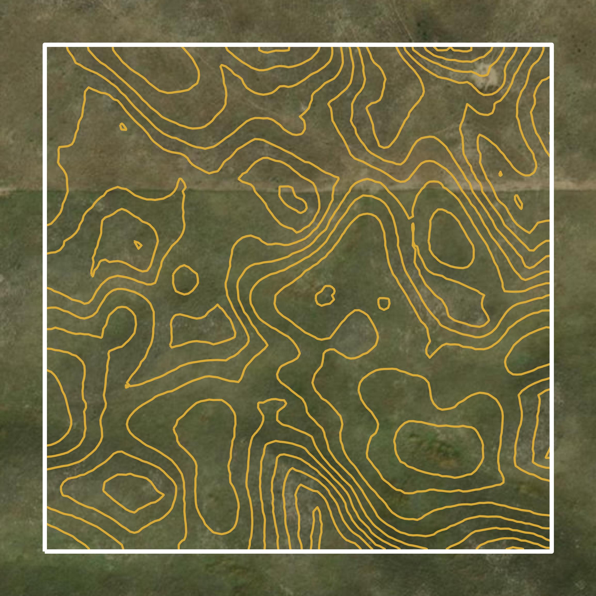 This image shows a contour map in Brown County created using GIS data in Equator.