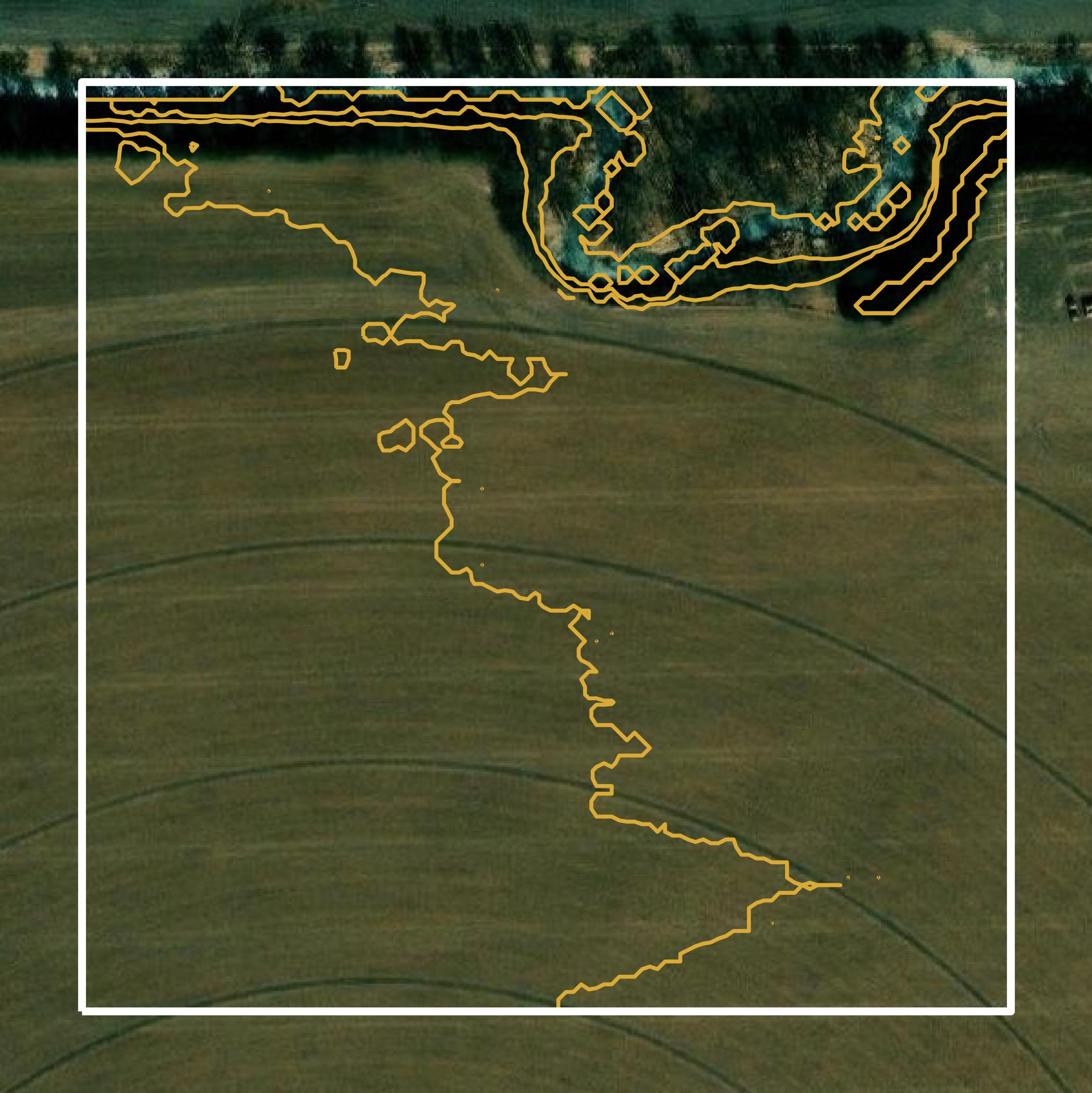 This image shows a contour map in Buffalo County created using GIS data in Equator.