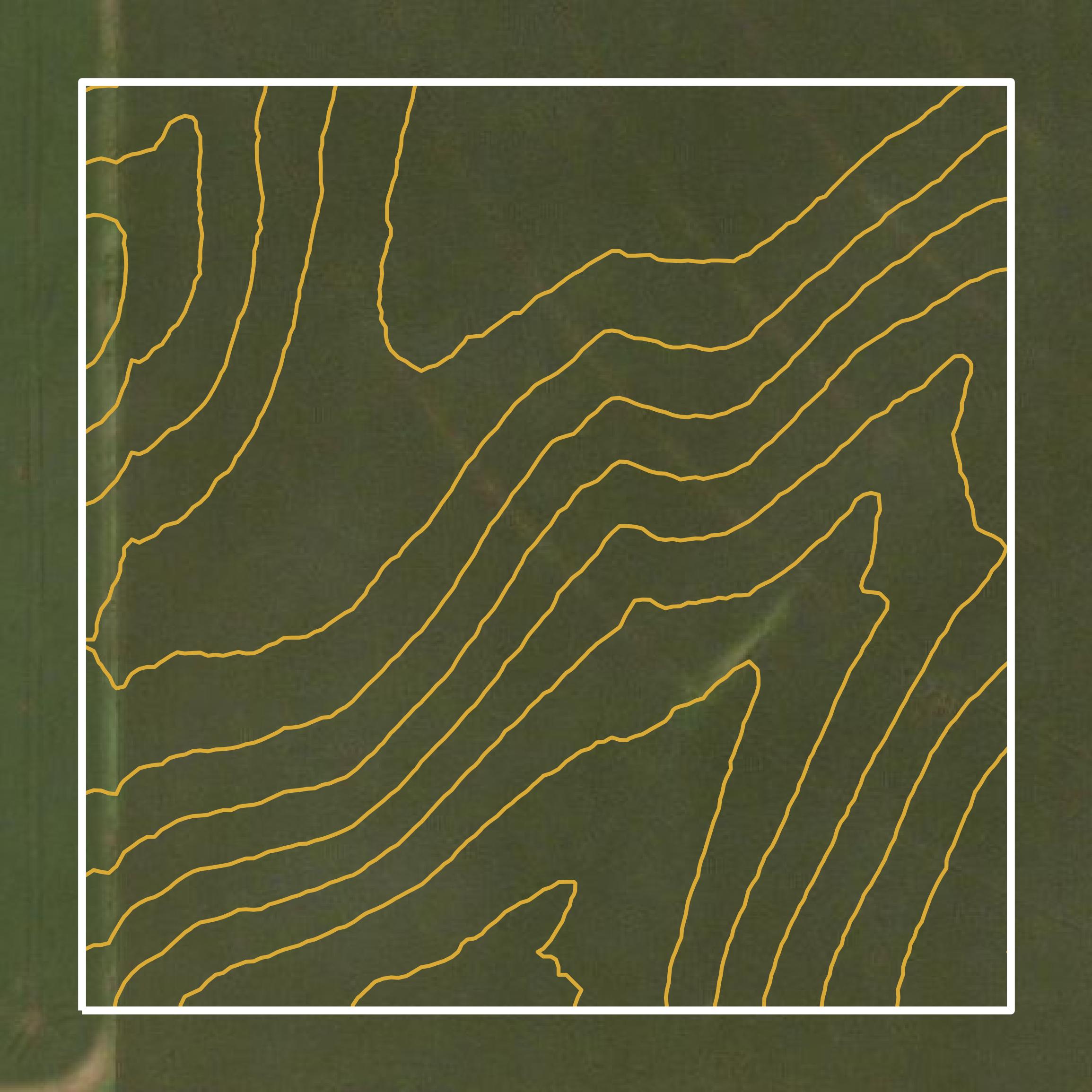This image shows a contour map in Burt County created using GIS data in Equator.