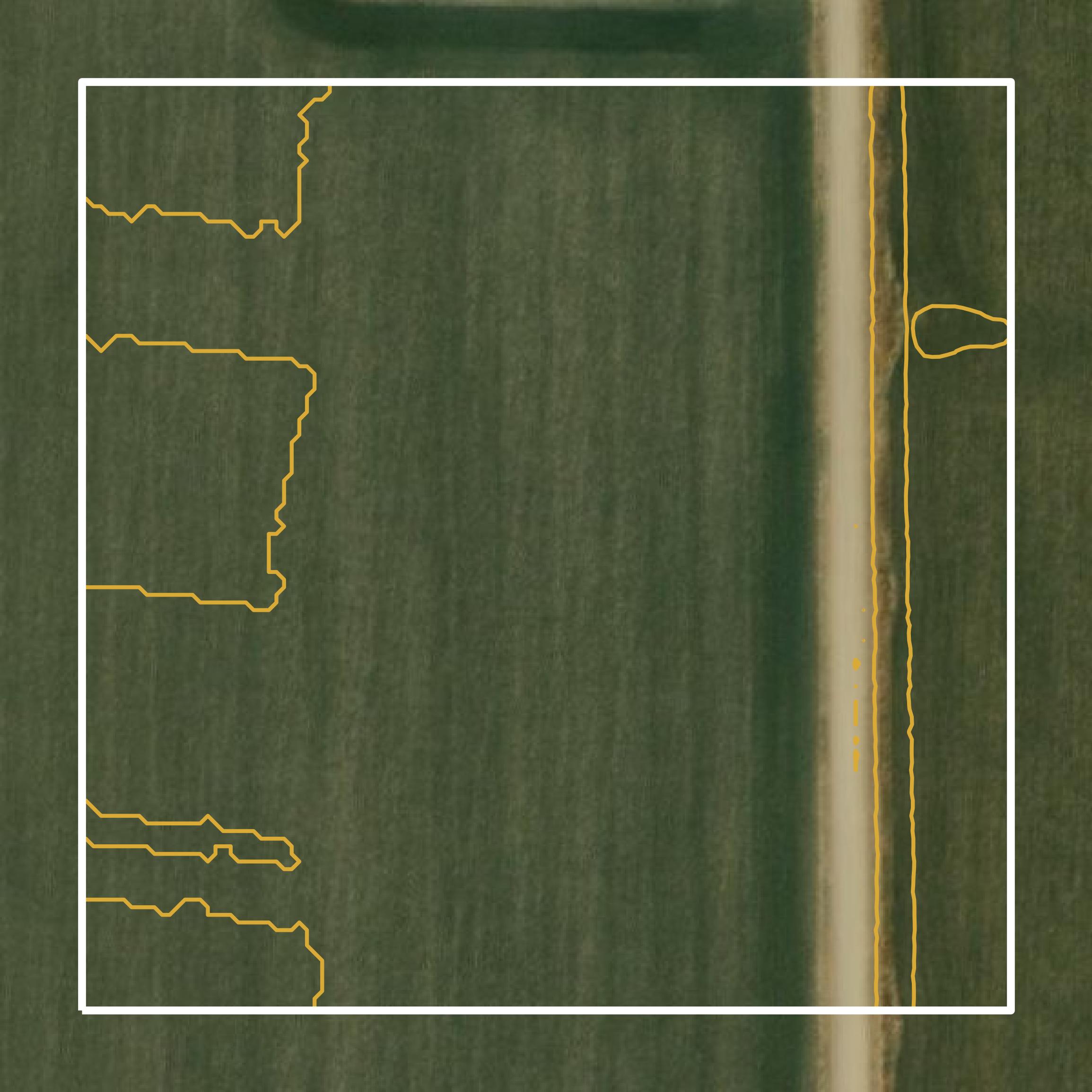 This image shows a contour map in Burt County created using GIS data in Equator.