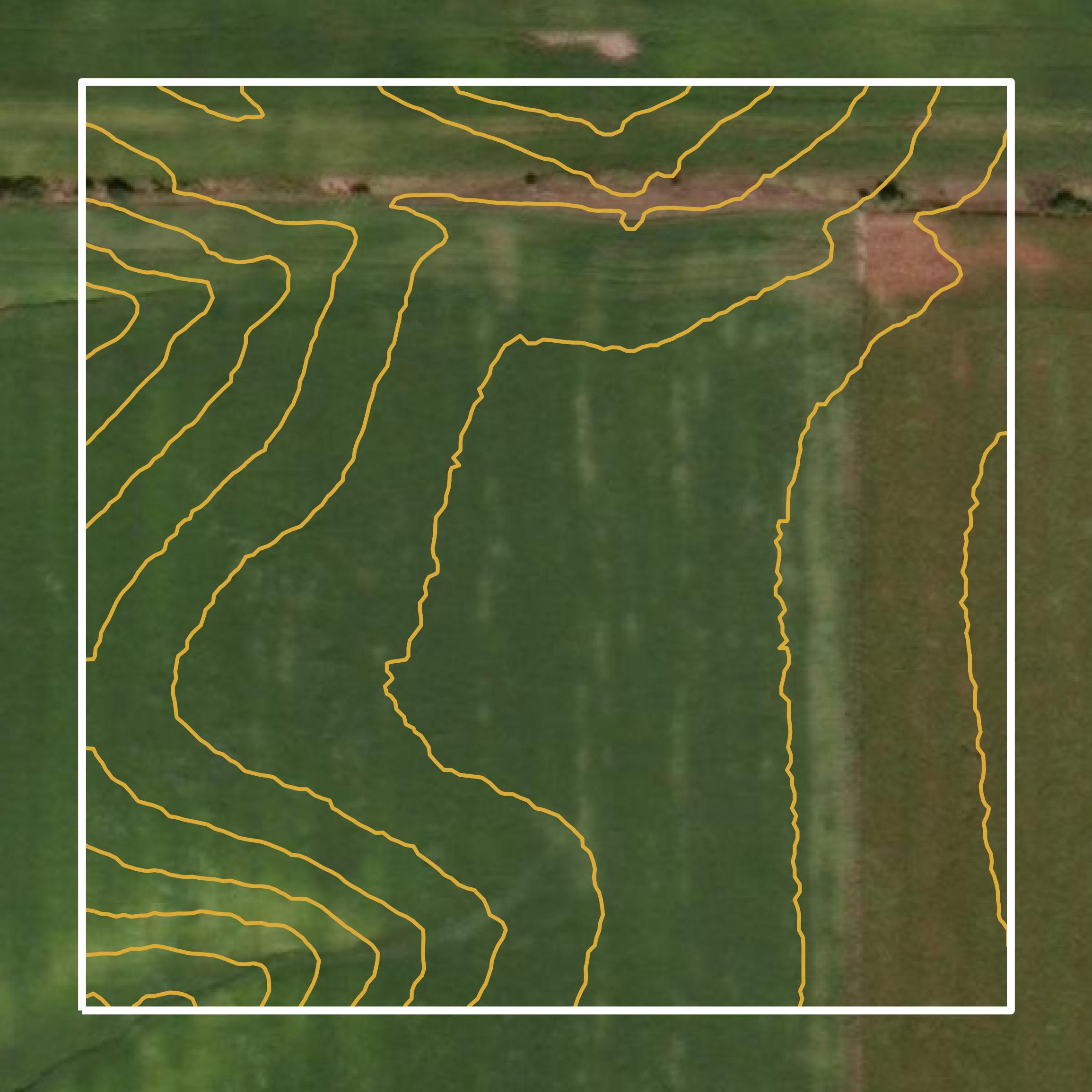 This image shows a contour map in Butler County created using GIS data in Equator.