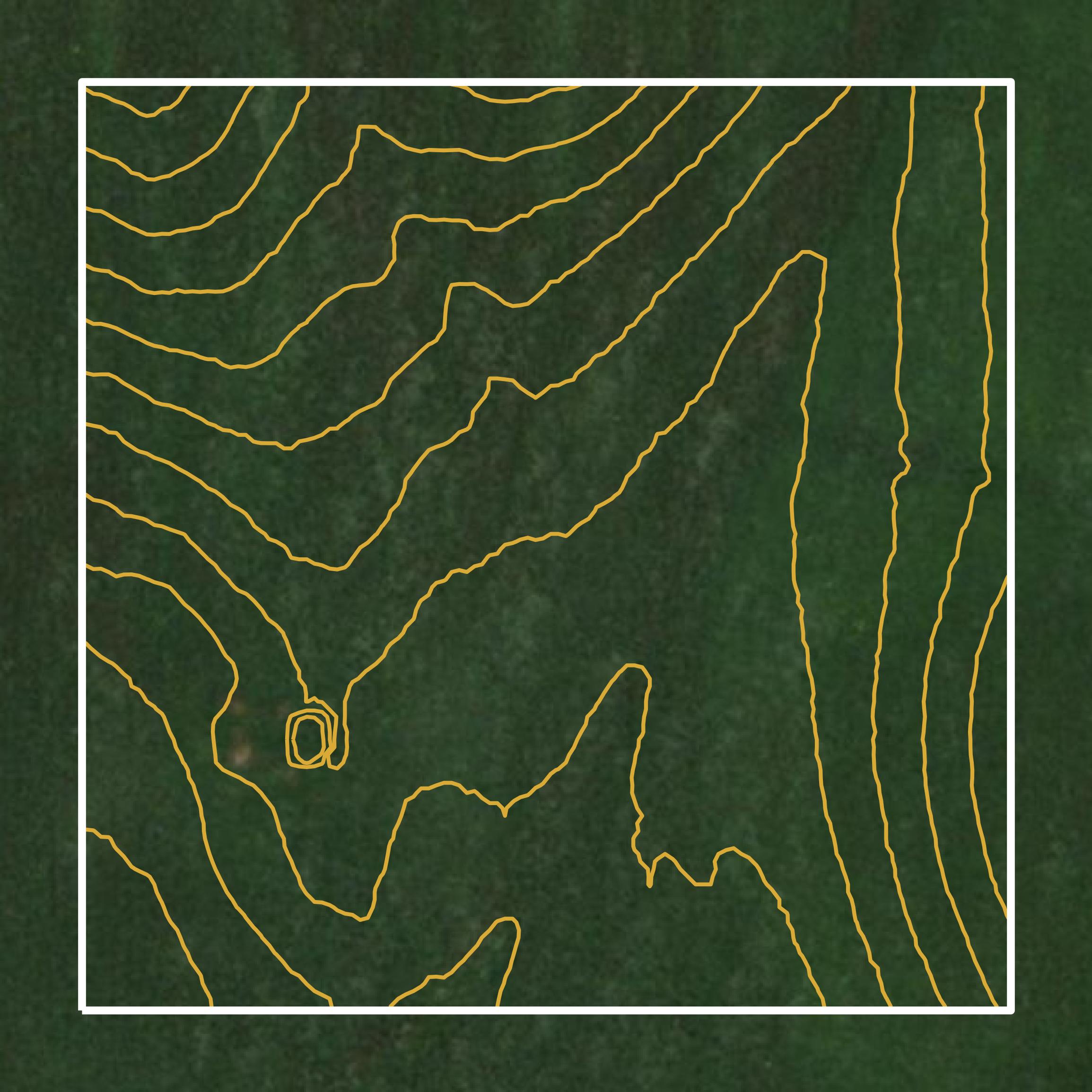 This image shows a contour map in Cedar County created using GIS data in Equator.