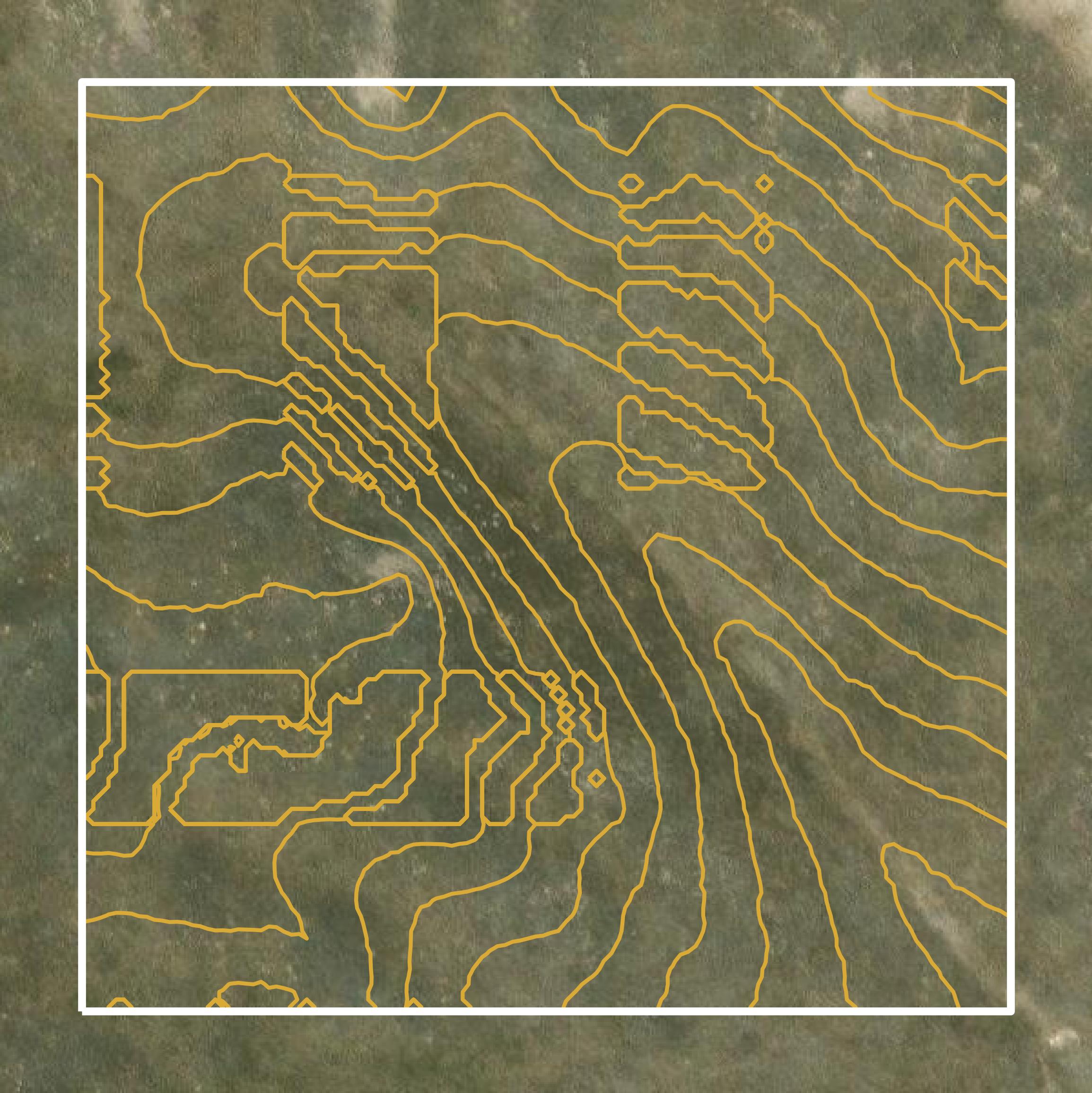 This image shows a contour map in Cheyenne County created using GIS data in Equator.