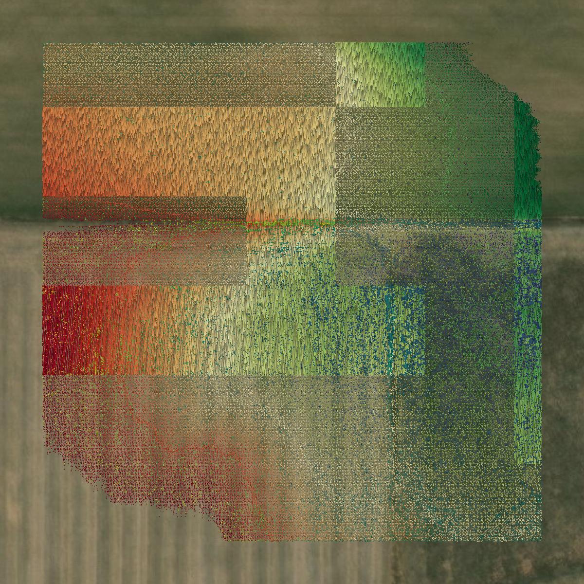 This image shows a LiDAR point cloud in Cheyenne County created using GIS data in Equator.