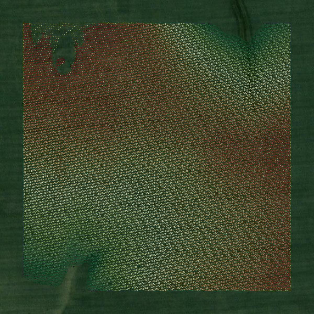 This image shows a LiDAR point cloud in Cuming County created using GIS data in Equator.