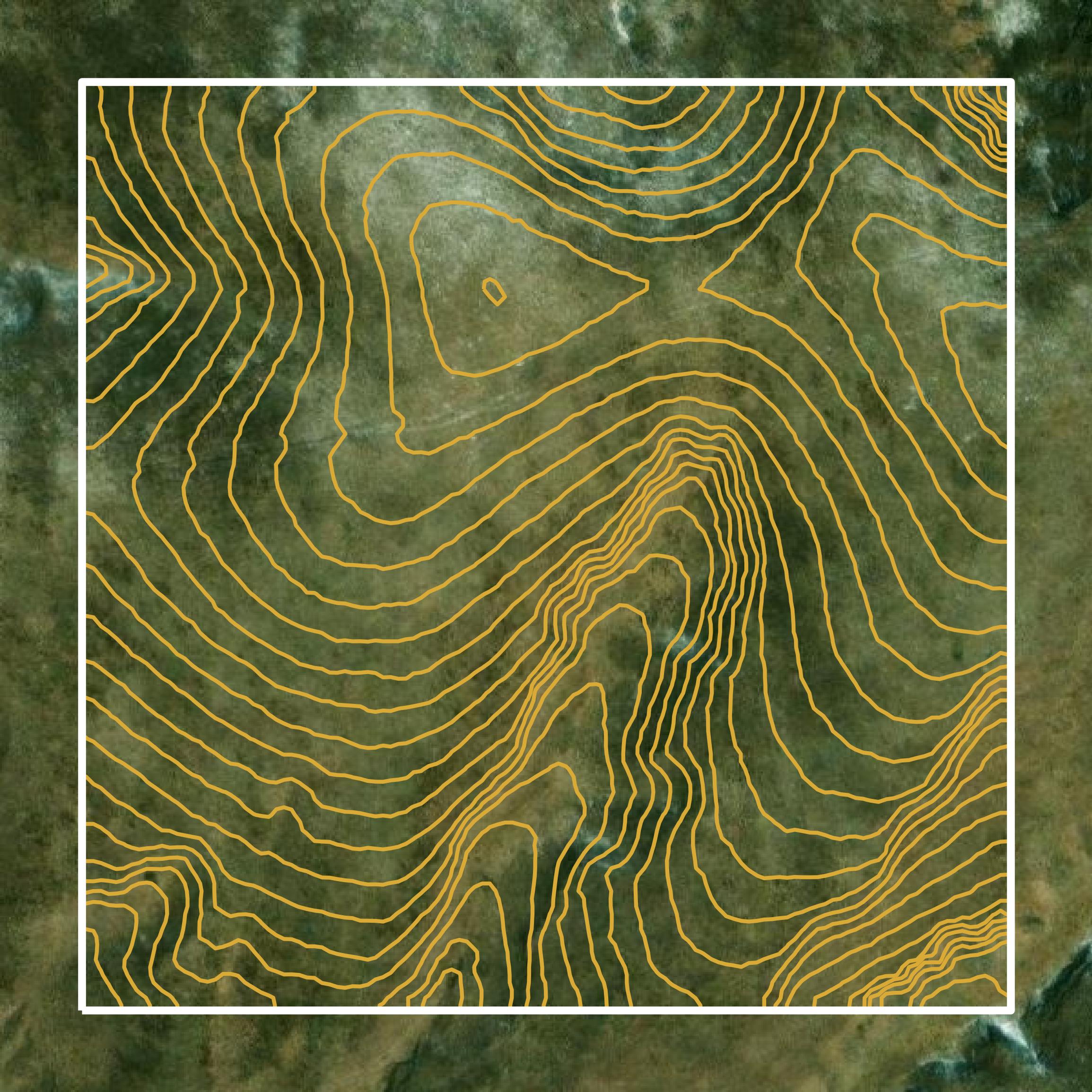 This image shows a contour map in Custer County created using GIS data in Equator.